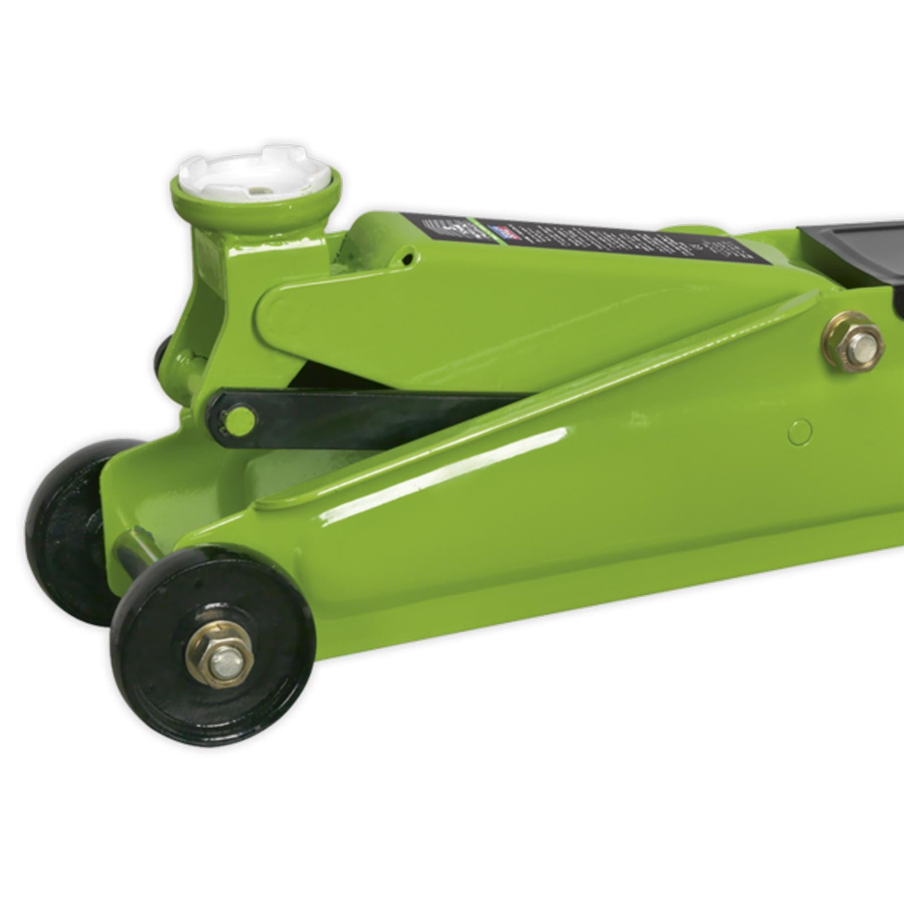 Sealey Trolley Jack 3tonne Long Chassis Heavy-Duty Hi-Vis
