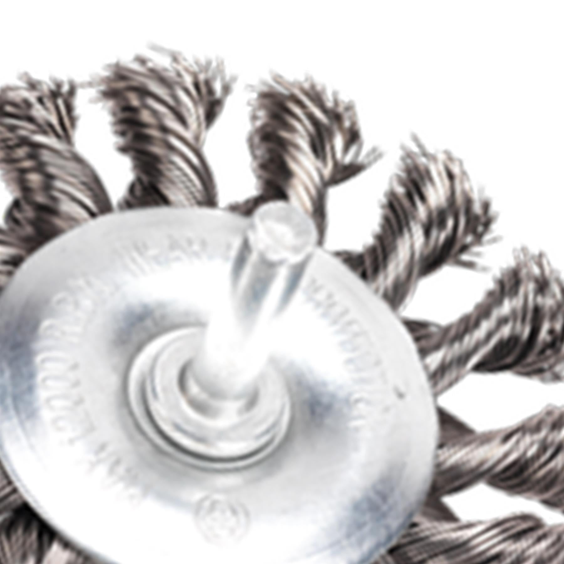 Sealey Twist Knot Wire Flat Brush �75mm with �6mm Shaft