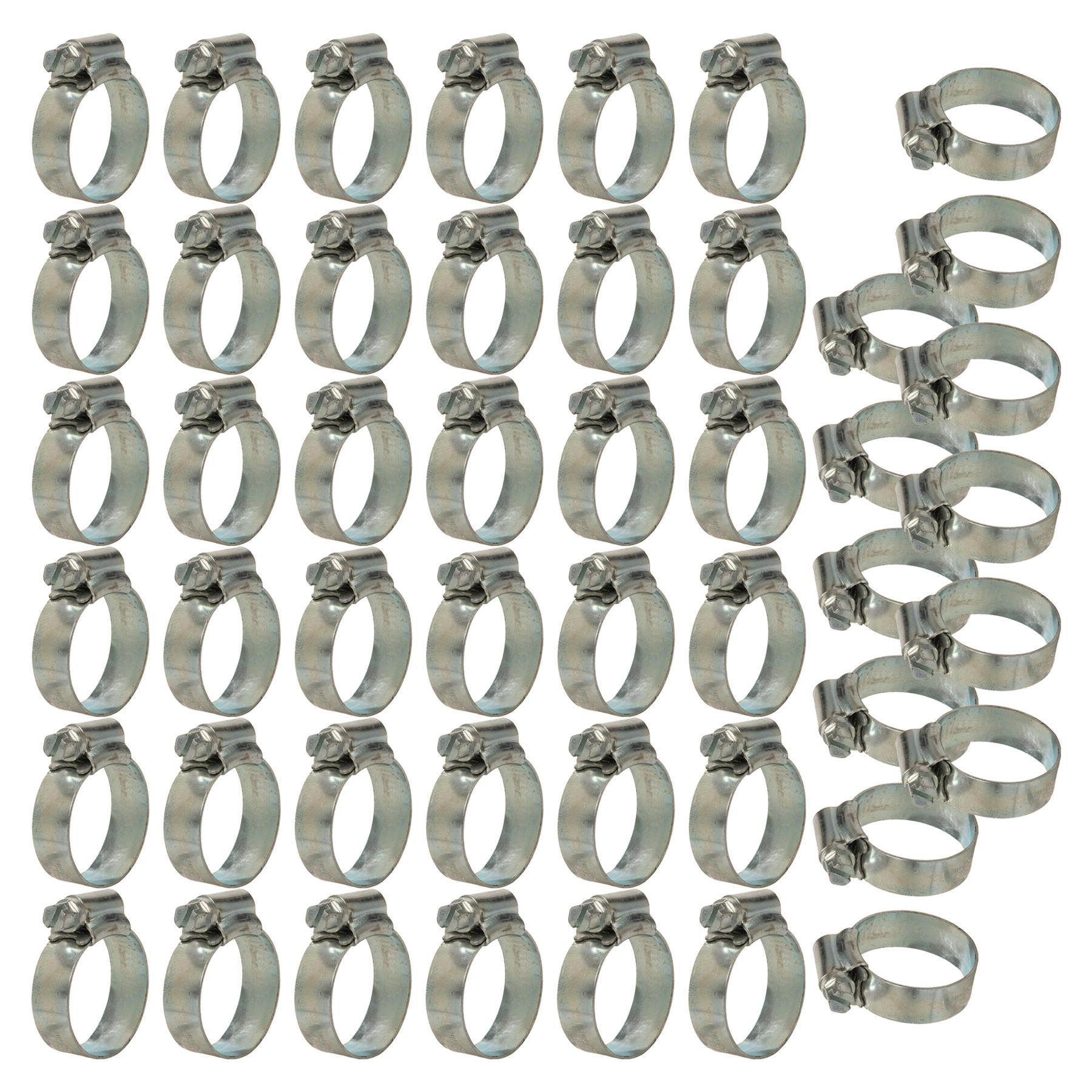 50 x Hose Clips Genuine Worm Drive Fuel Hose Clamps Clips 22 - 30mm