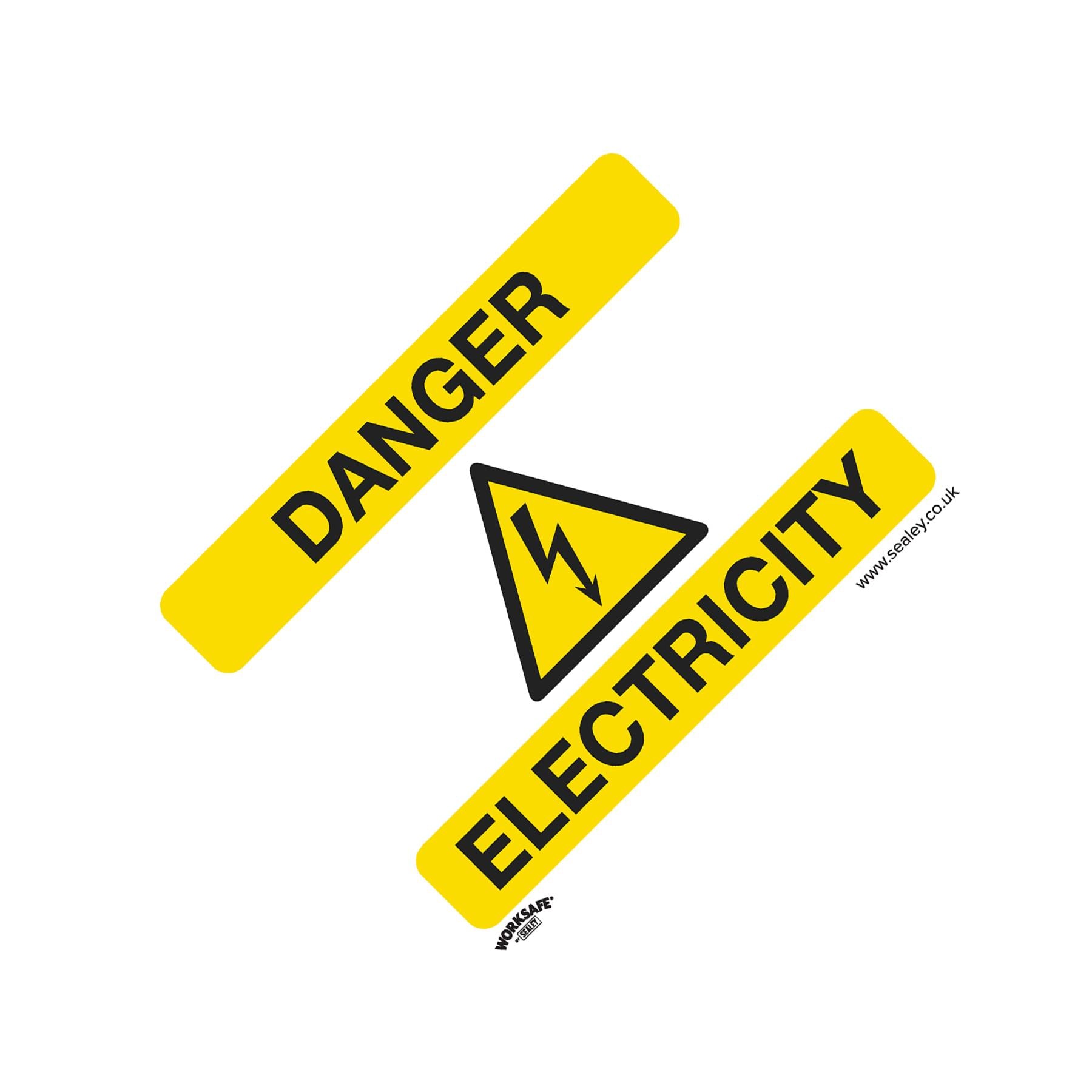 Sealey Safety Sign - Danger Electricity - Self-Adhesive. - Pack of 10