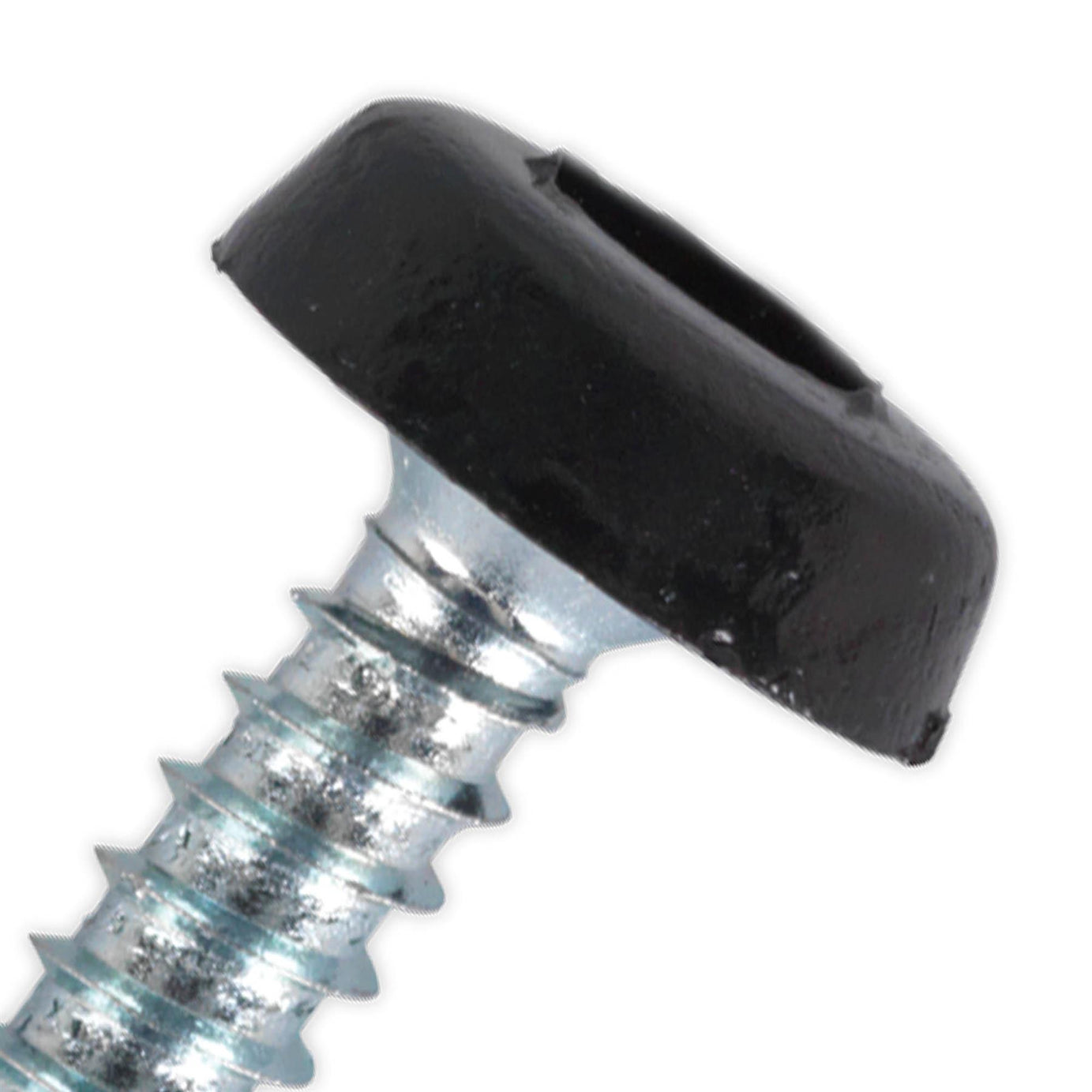 Sealey Numberplate Screw Plastic Head 4.8 x 18mm Black Pack of 50