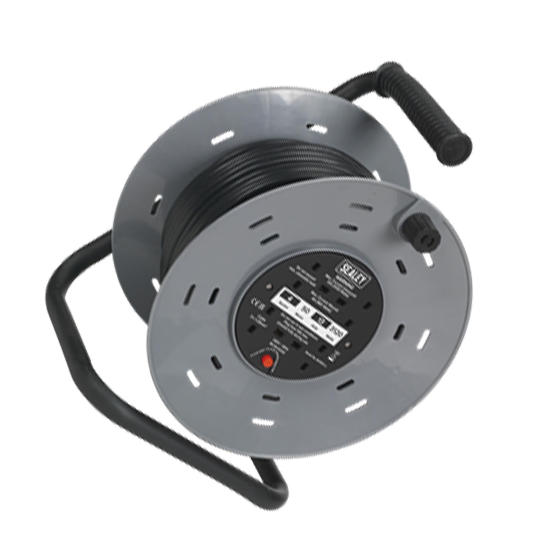 Sealey Cable Reel 50m 4 x 230V 1.25mm Thermal Trip