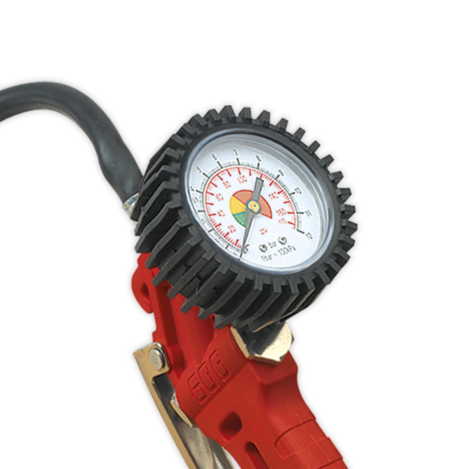 Sealey Tyre Inflator with Clip-On Connector