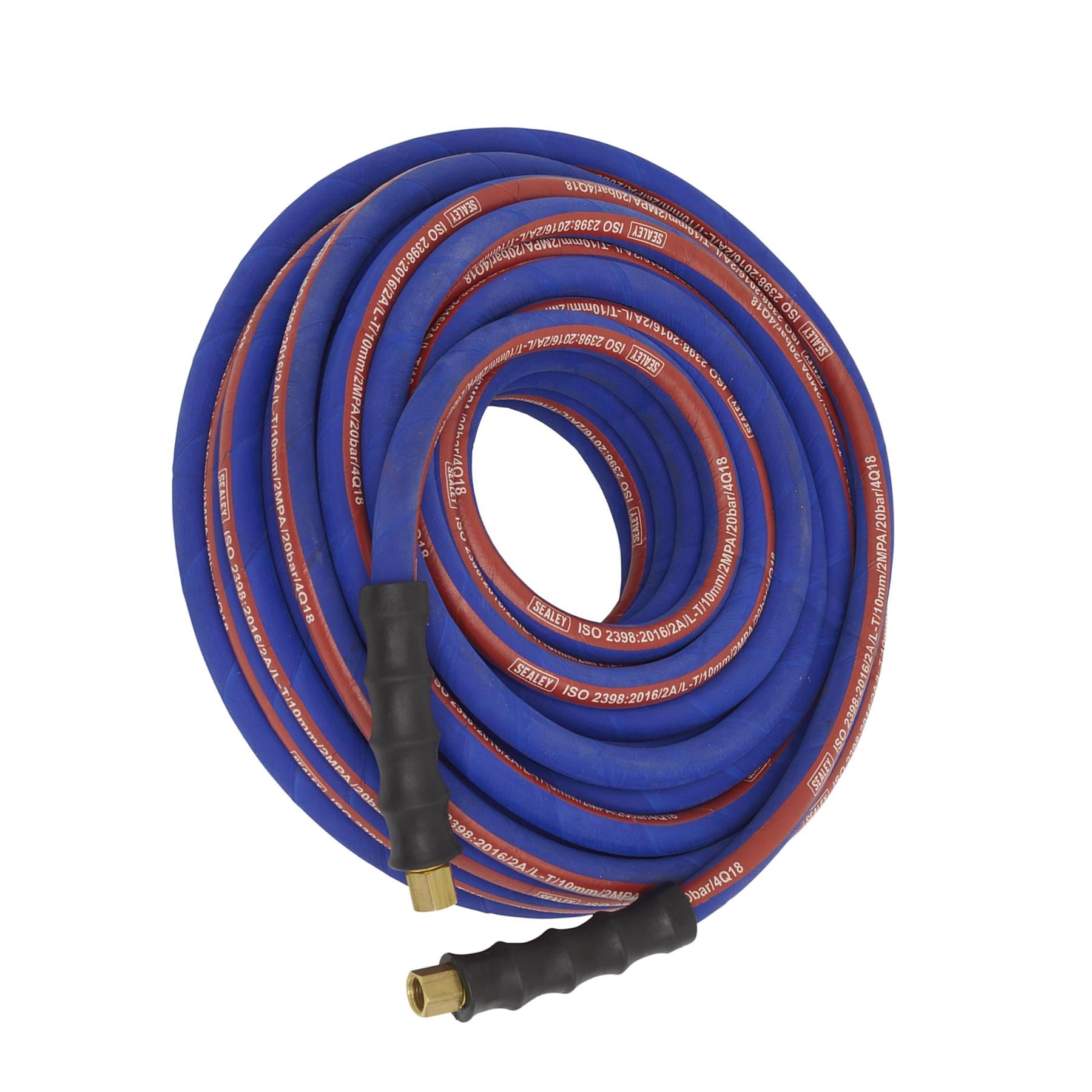 Sealey Extra Heavy Duty Rubber Air Compressor Hose 20m Metre 1/4"BSP 10mm Bore