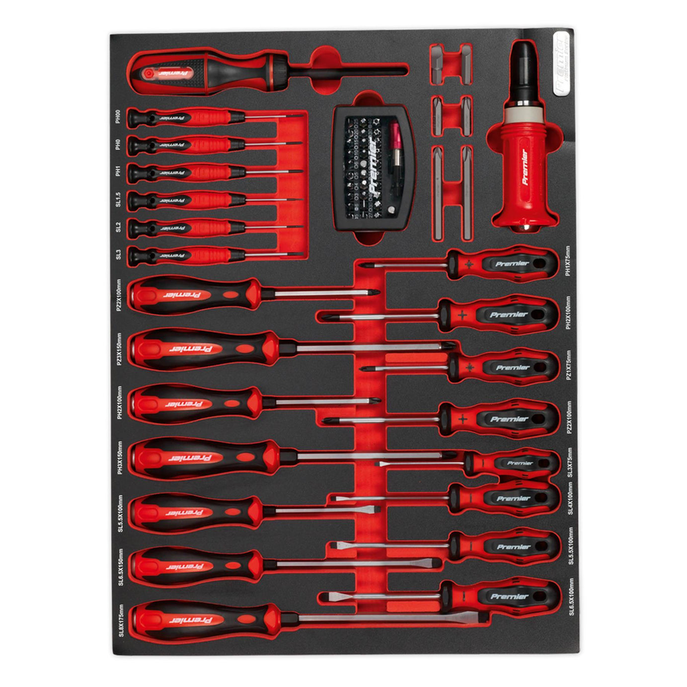 Sealey Tool Tray with Screwdriver Set 72pc