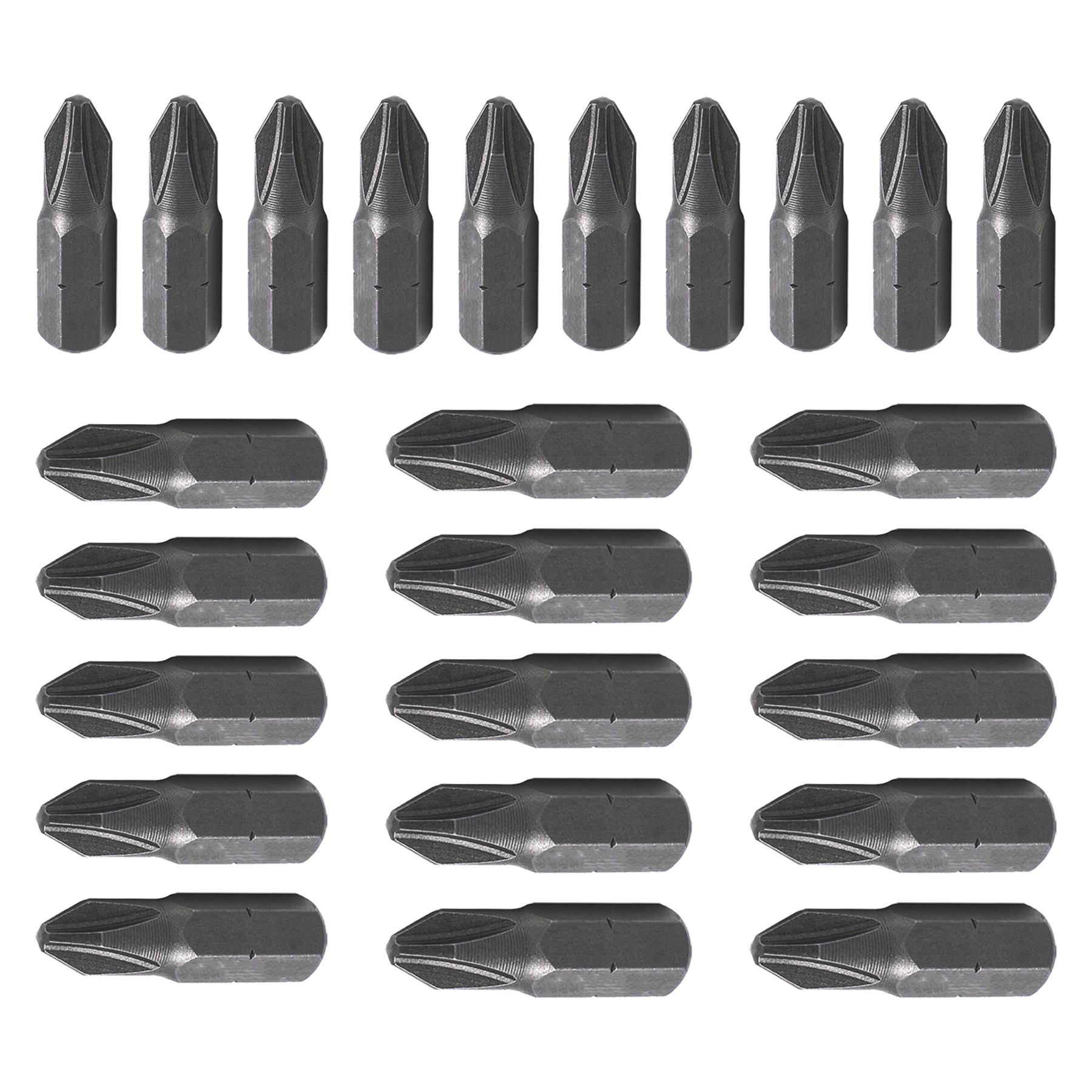 PH2 Phillips Screwdriver Bits CRV Chrome Vanadium Steel 1/4" Hex Drive 25Pcs