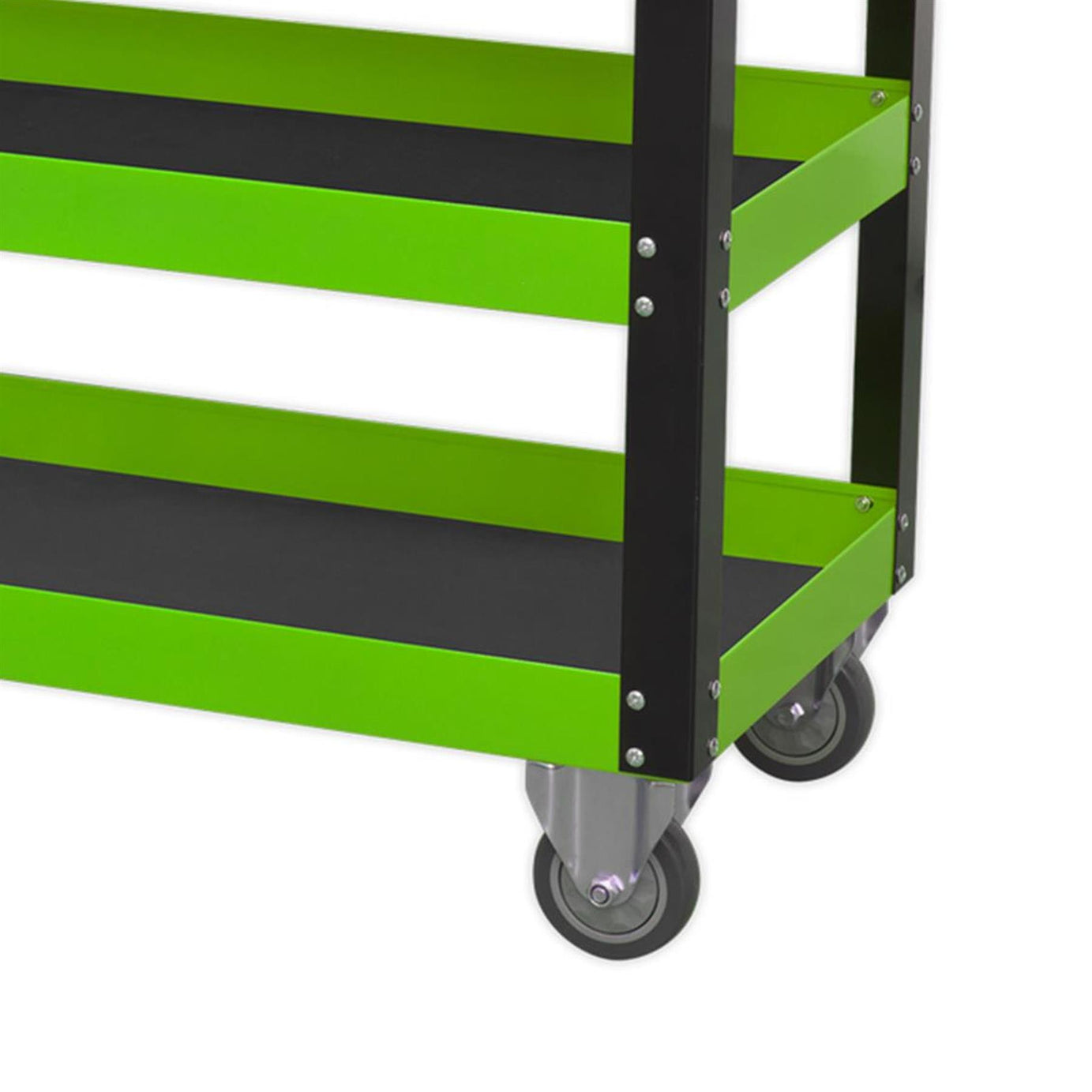 Sealey HD Mobile Tool & Parts Trolley 2 Drawer-Locking Top HV Green