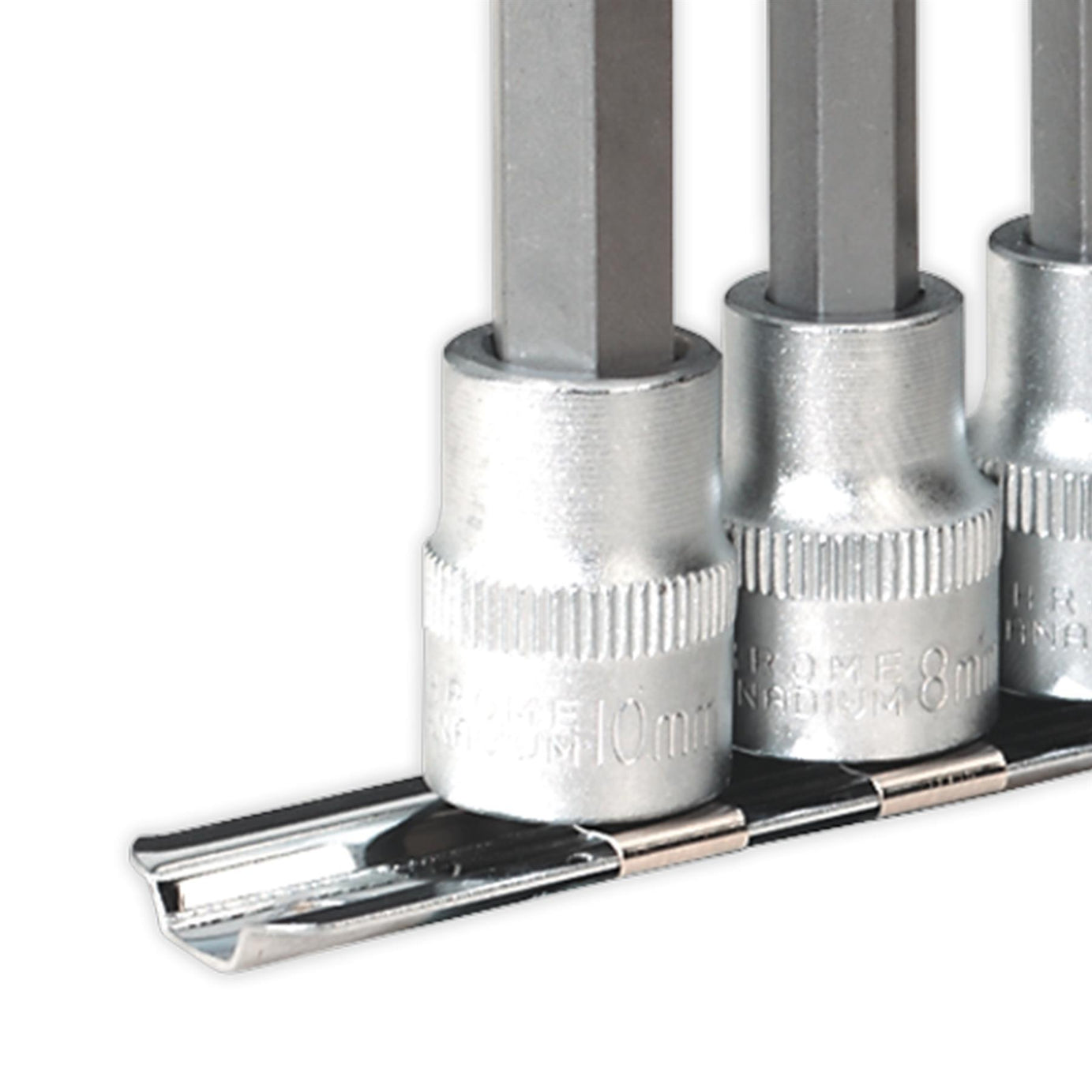 Sealey Ball-End Hex Socket Bit Set 7pc Metric 3/8"Sq Drive 100mm