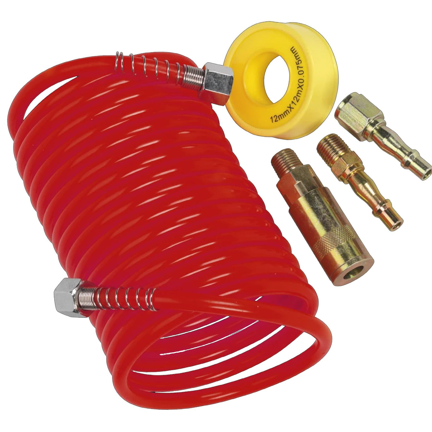 Sealey Air Hose Kit 5m x 5mm PU Coiled with Connectors