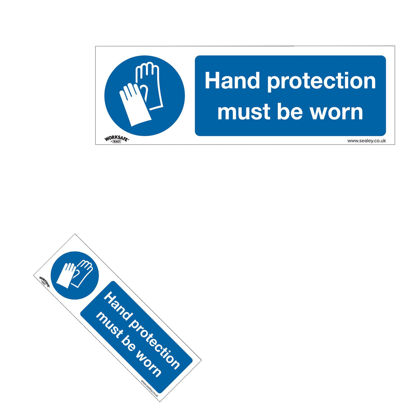 Sealey Safety Sign-Hand Protection Must Be Worn-Self-Adhes-Pk of 10
