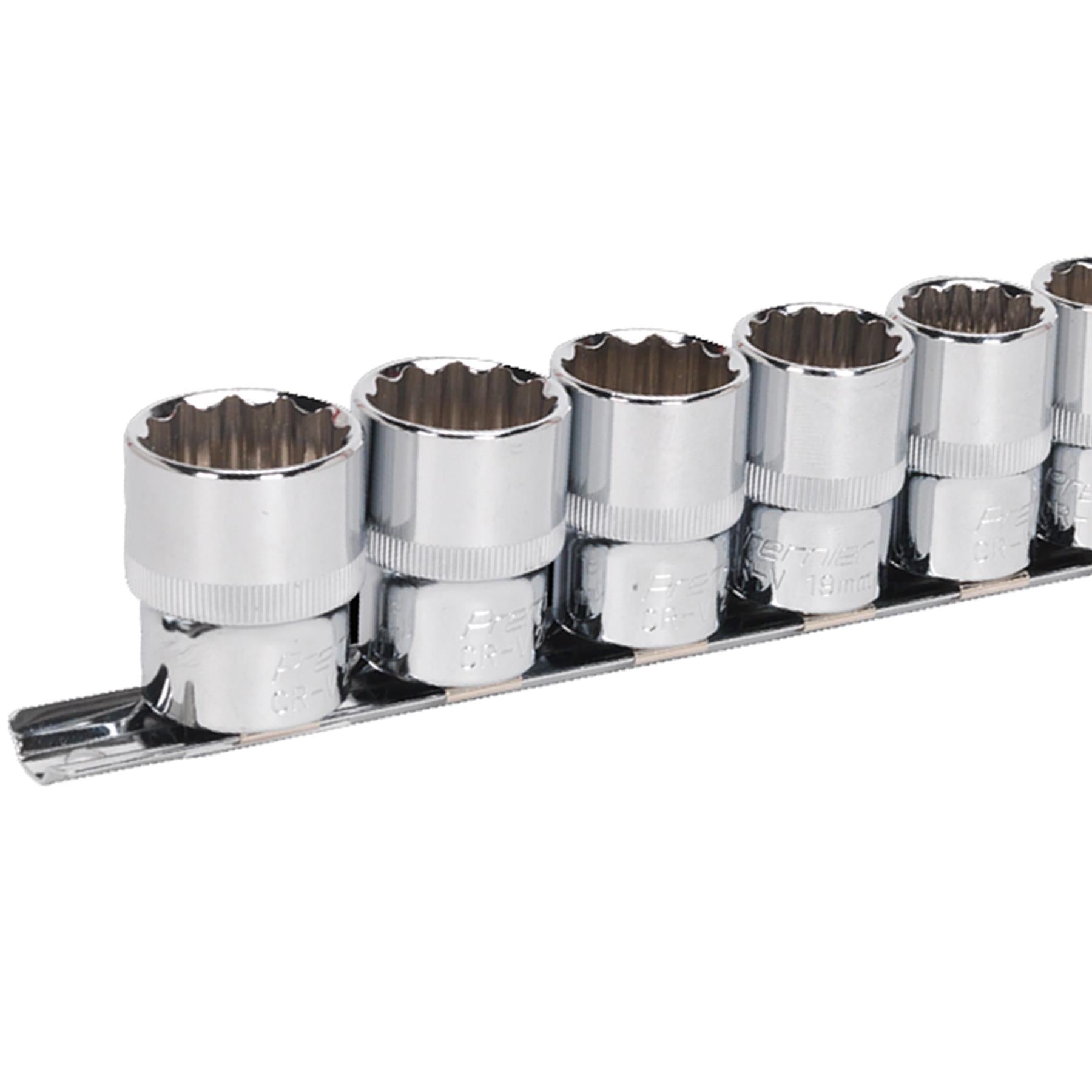 Sealey Socket Set 12pc 1/2"Sq Drive 12pt WallDrive Metric