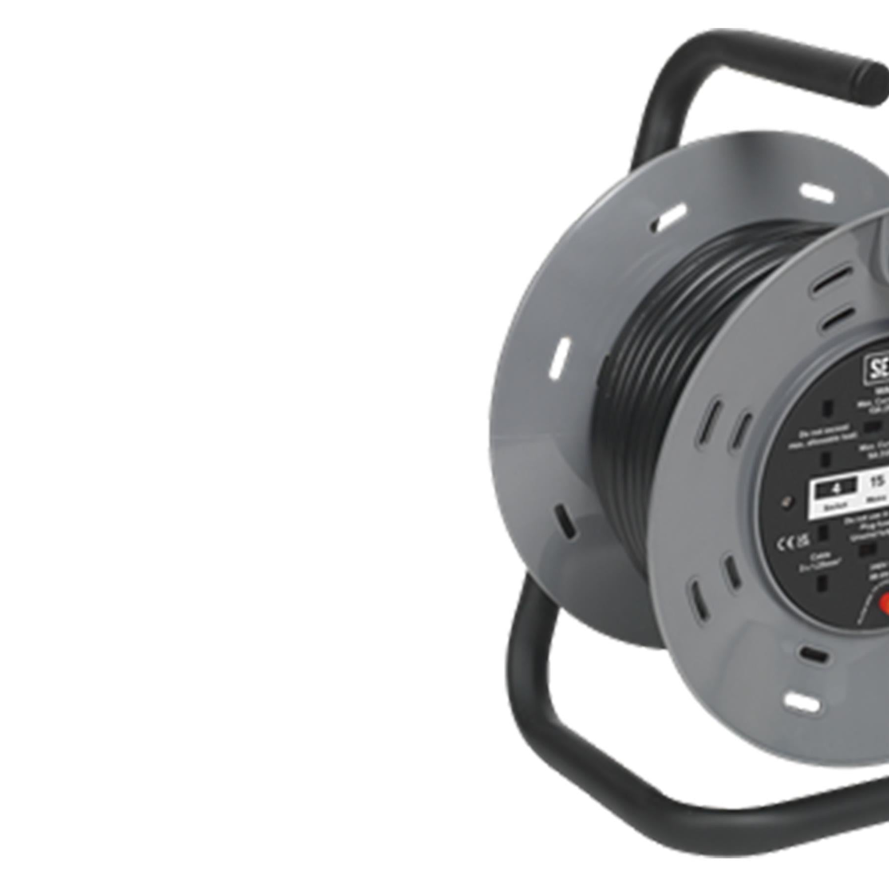 Sealey Cable Reel 15m 4 x 230V Thermal Trip