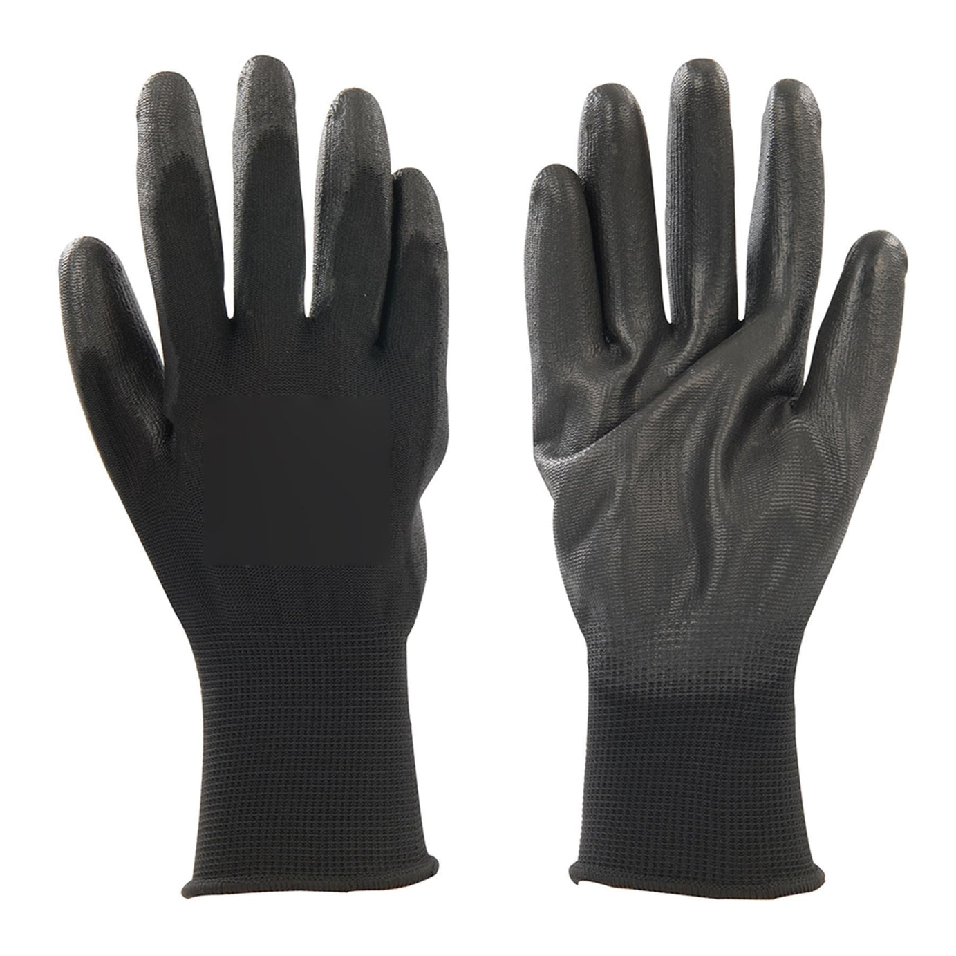 PU Palm Coated Work Wear Gardening Black Safety Gloves M 9