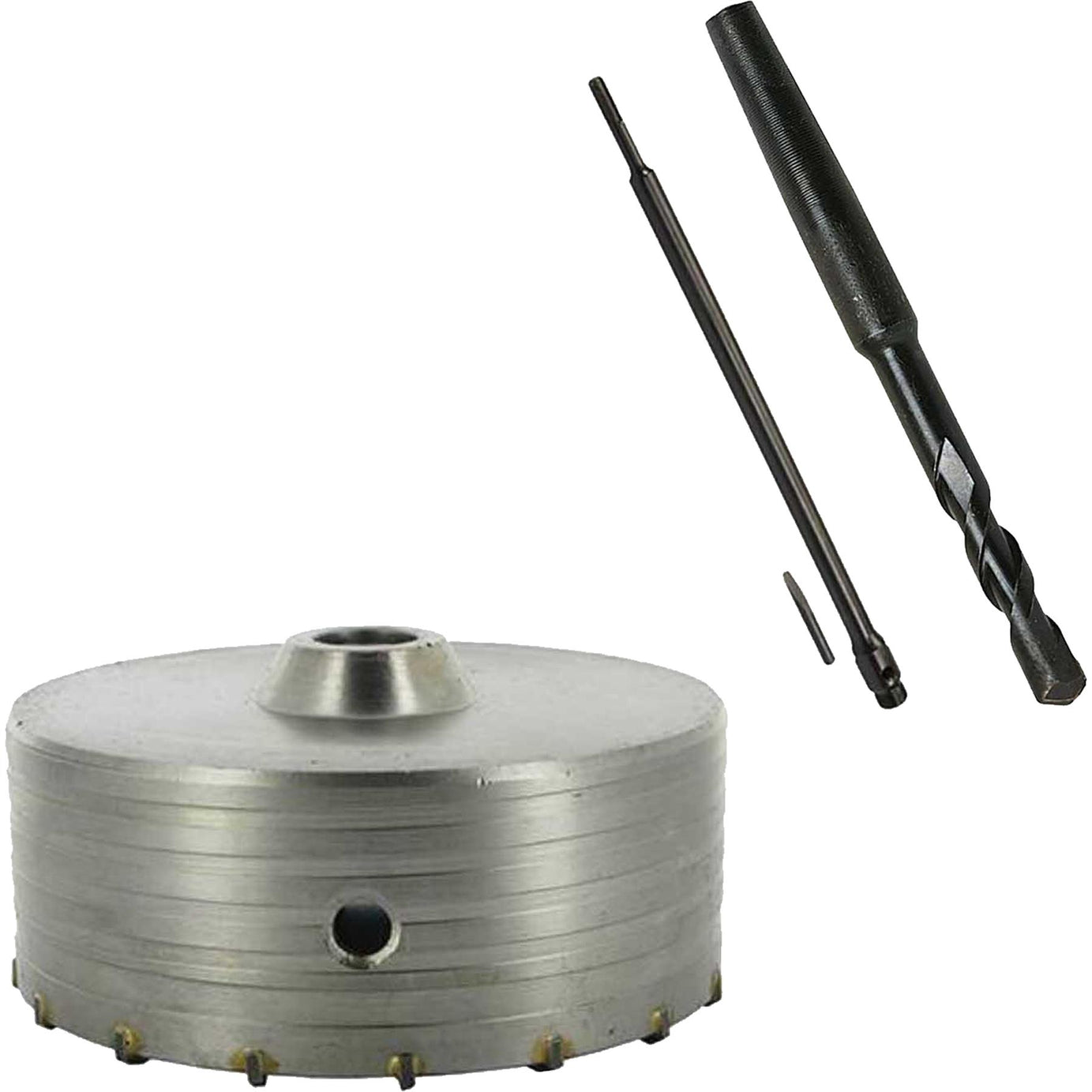 TCT Core Drill Bit 150mm Hole Saw Masonry Stone Brick SDS Plus 1500mm Shaft Pilot