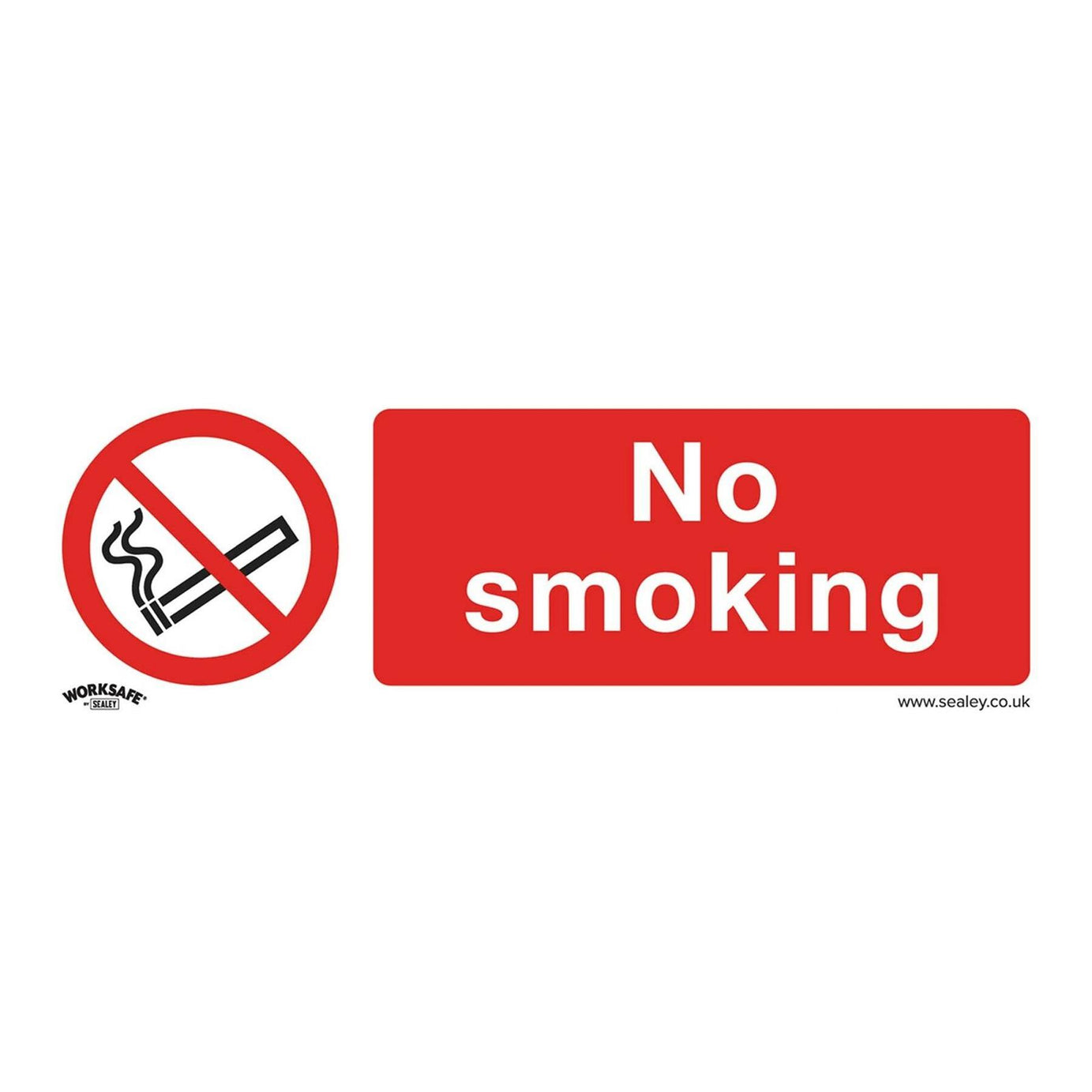 Sealey Safety Sign - No Smoking - Rigid Plastic - Pack of 10