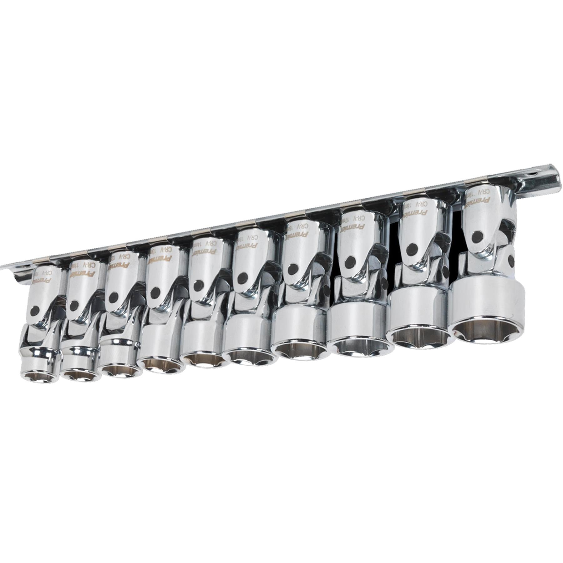 Sealey Universal Joint Socket Set 10pc 3/8"Sq Dr 6pt WallDrive MM