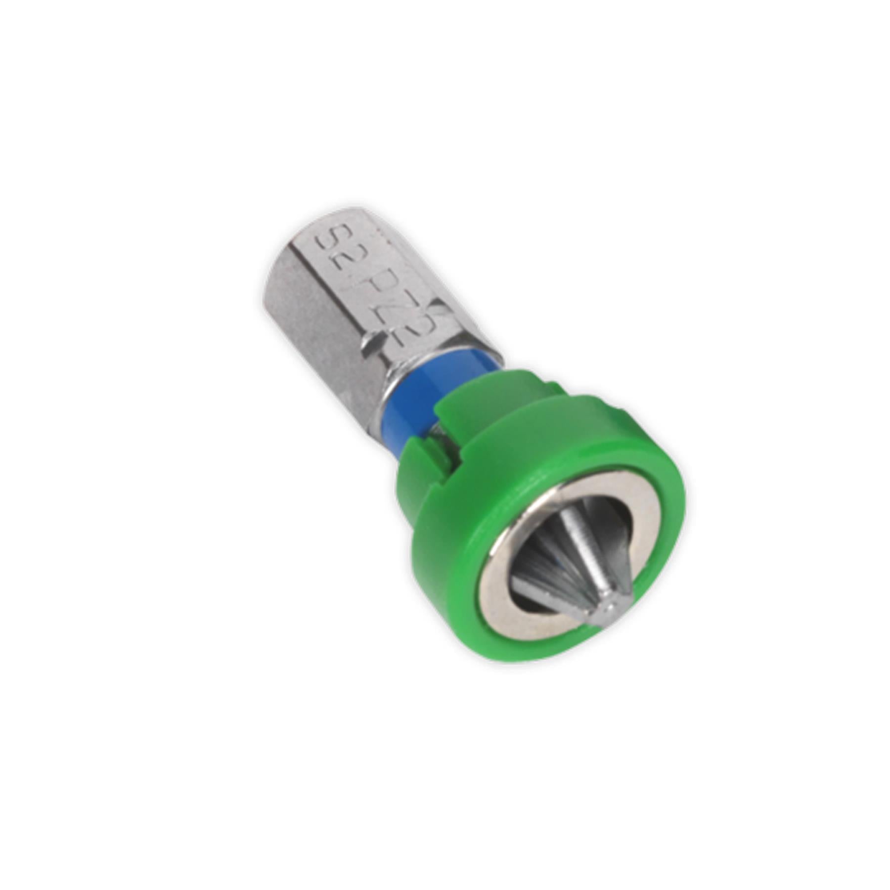 Sealey Power Tool Bit Pozi #2 with Magnetic Holder S2 25mm Pk of 5