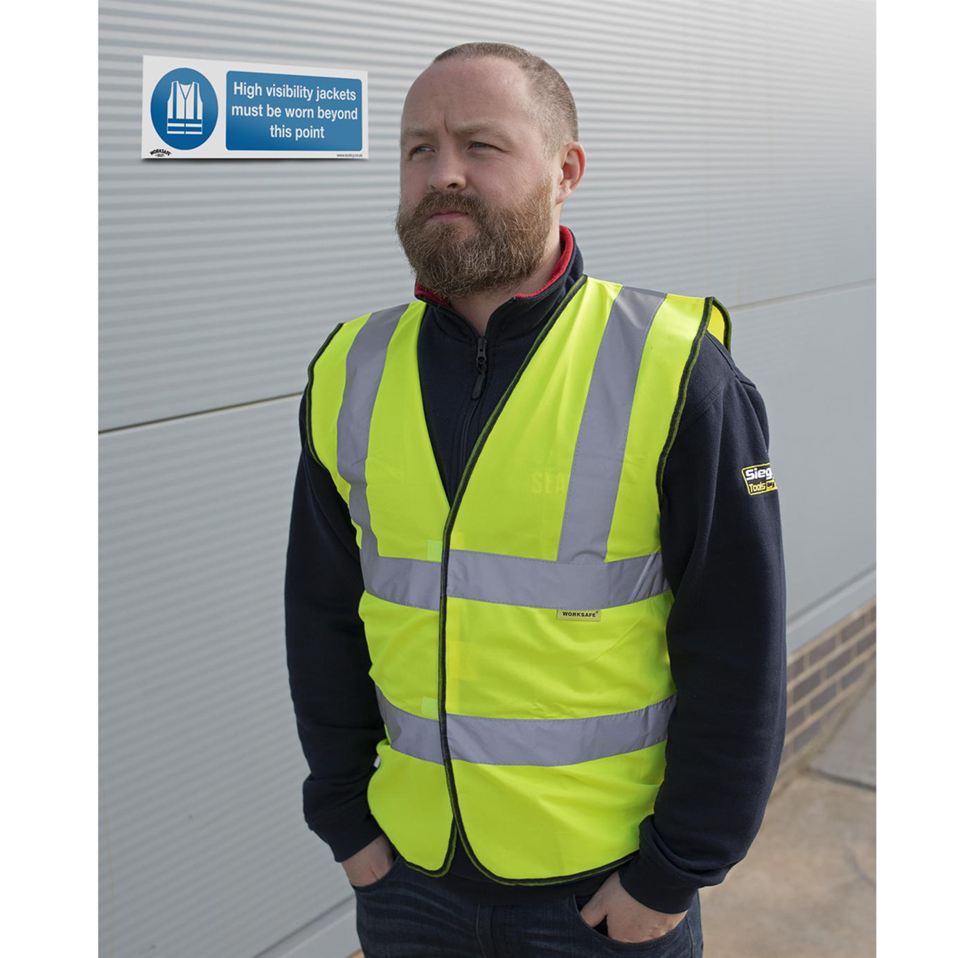 Sealey Adhes. Sign-High Vis. Jackets Must Be Worn Beyond This Point