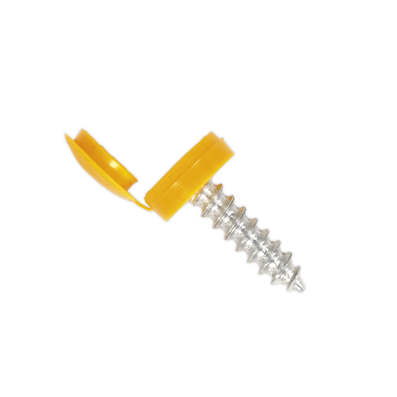Sealey Numberplate Screw with Flip Cap 4.2 x 19mm Yellow Pk of 50
