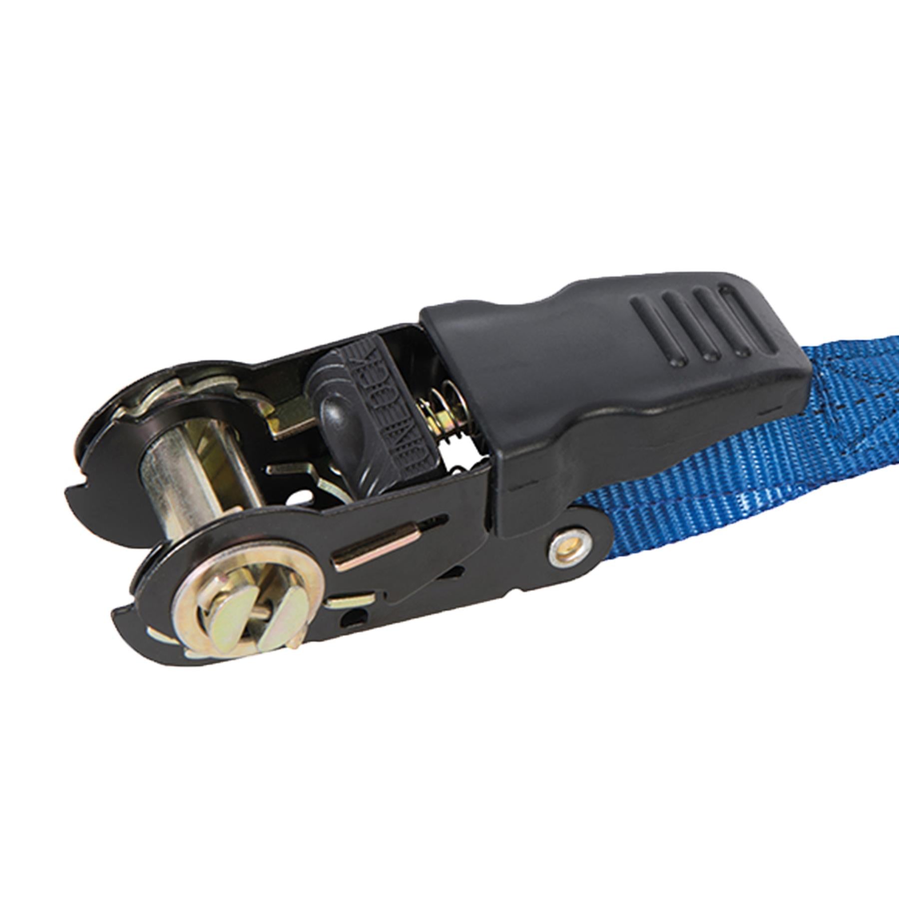 Rubber-Handled Ratchet Tie Down Strap J-Hook 2M X 25mm Rated 250Kg Brand New