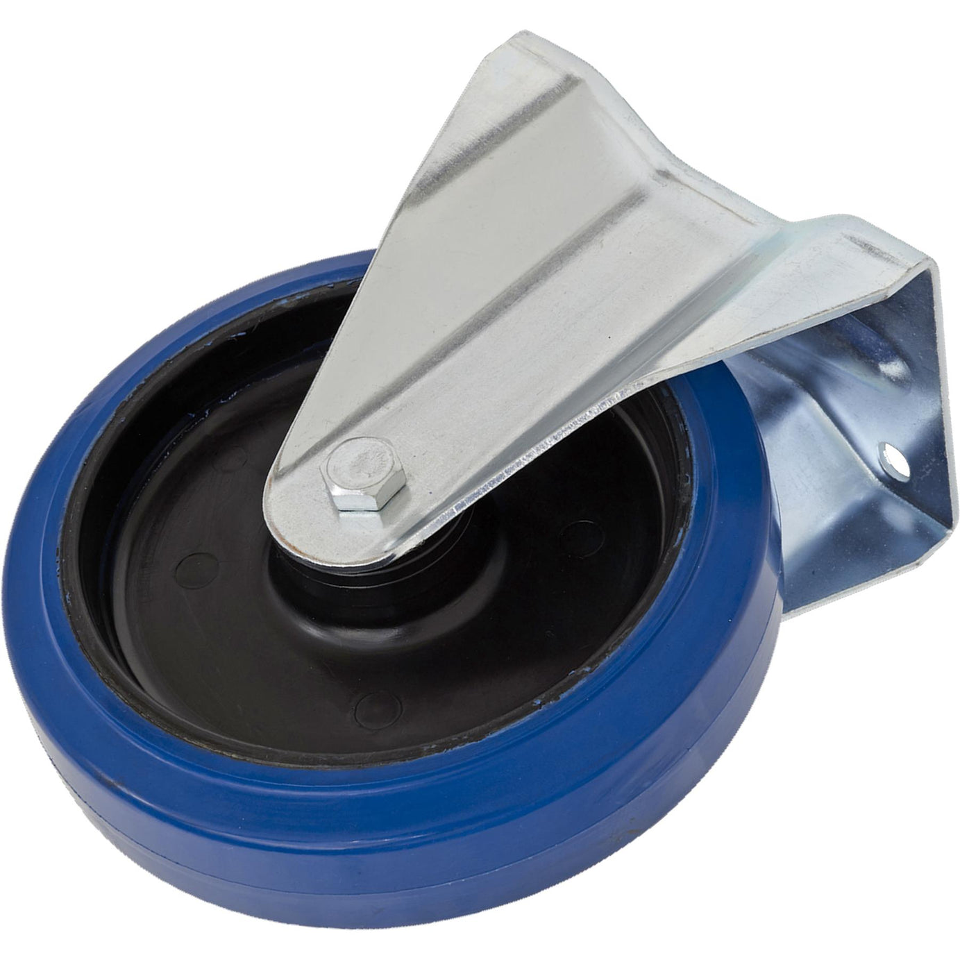 Sealey Heavy-Duty Blue Elastic Rubber Fixed Castor Wheel 125mm