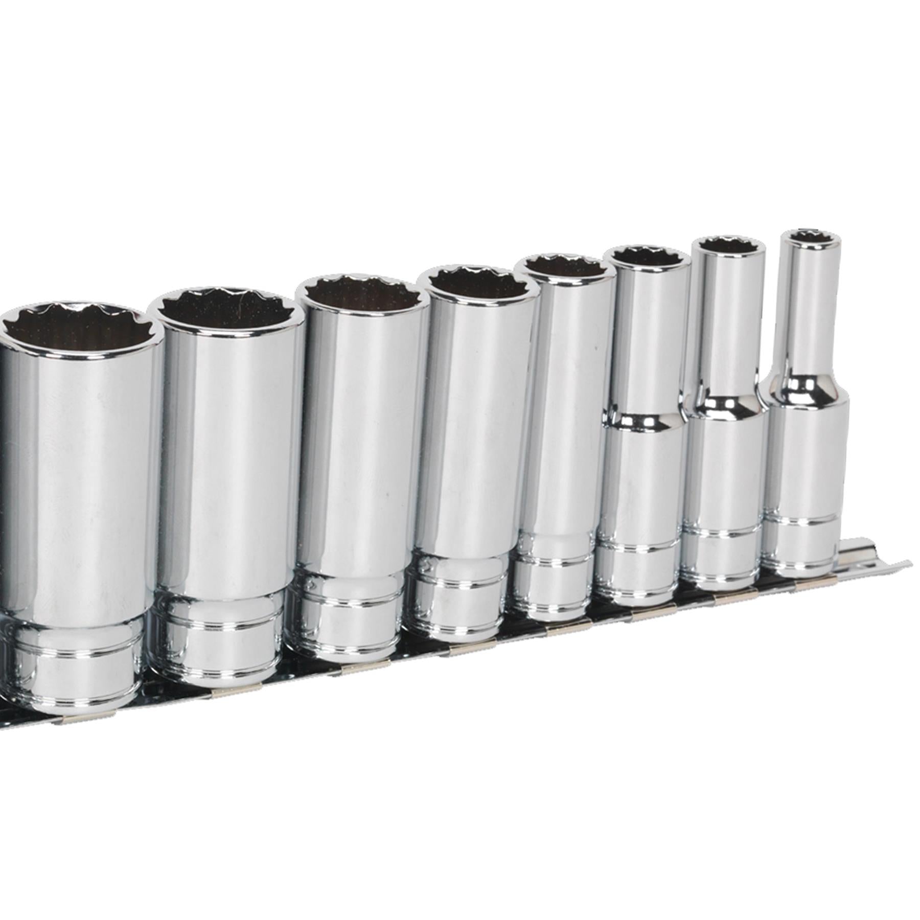 Sealey Socket Set 9pc 1/2"Sq Drive Deep Whitworth