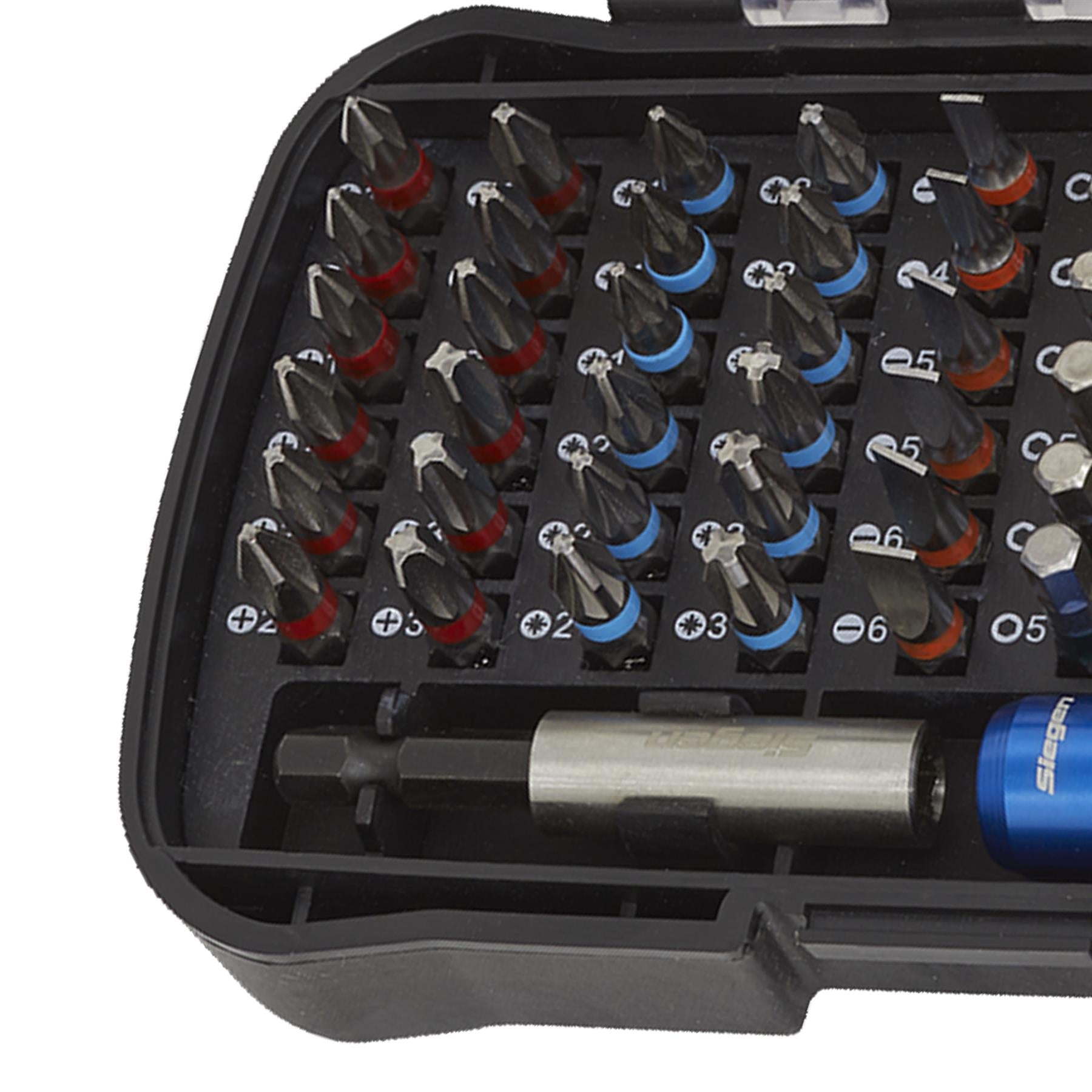 Sealey Power Tool Bit Set 62pc Colour-Coded S2