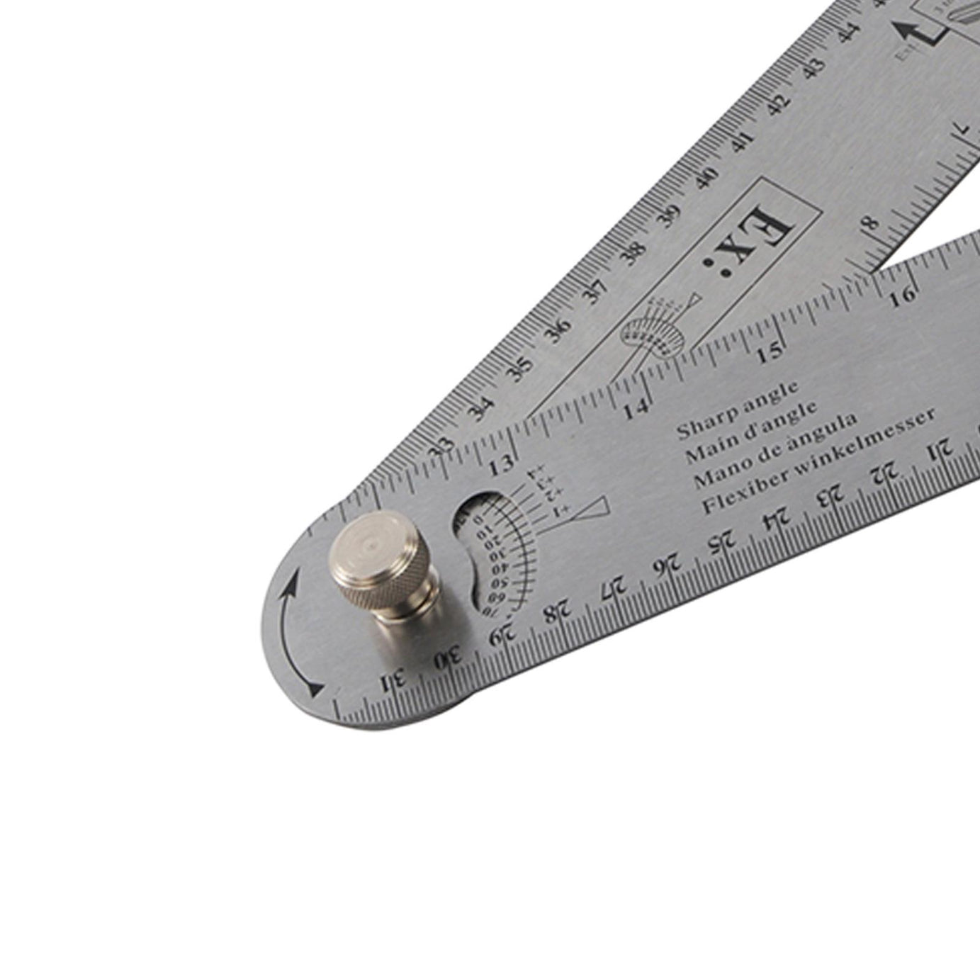 180 & 360 Degree Angle Finder Protractor Tool 600mm Steel Ruler Metric Imperial