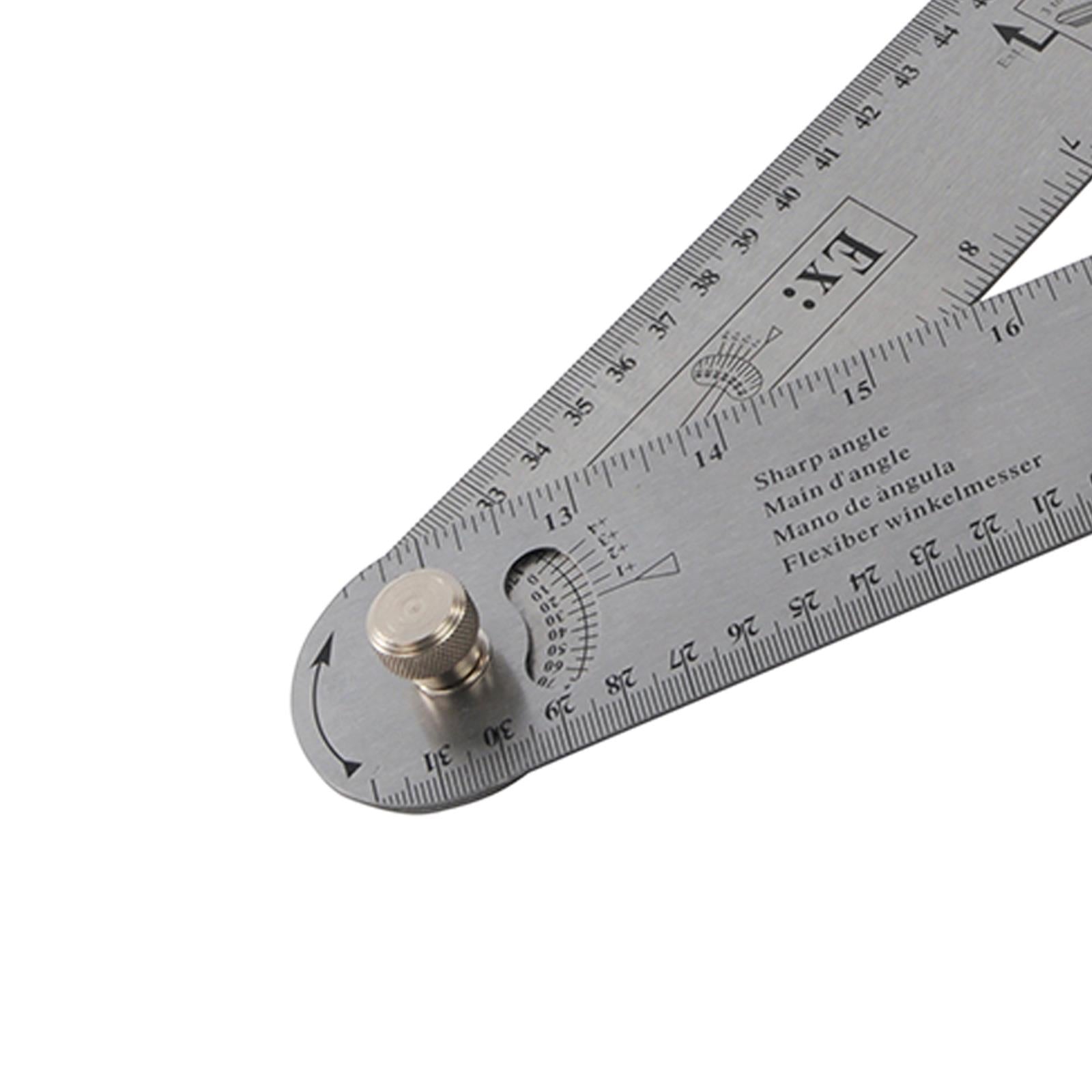 180 & 360 Degree Angle Finder Protractor Tool 600mm Steel Ruler Metric Imperial