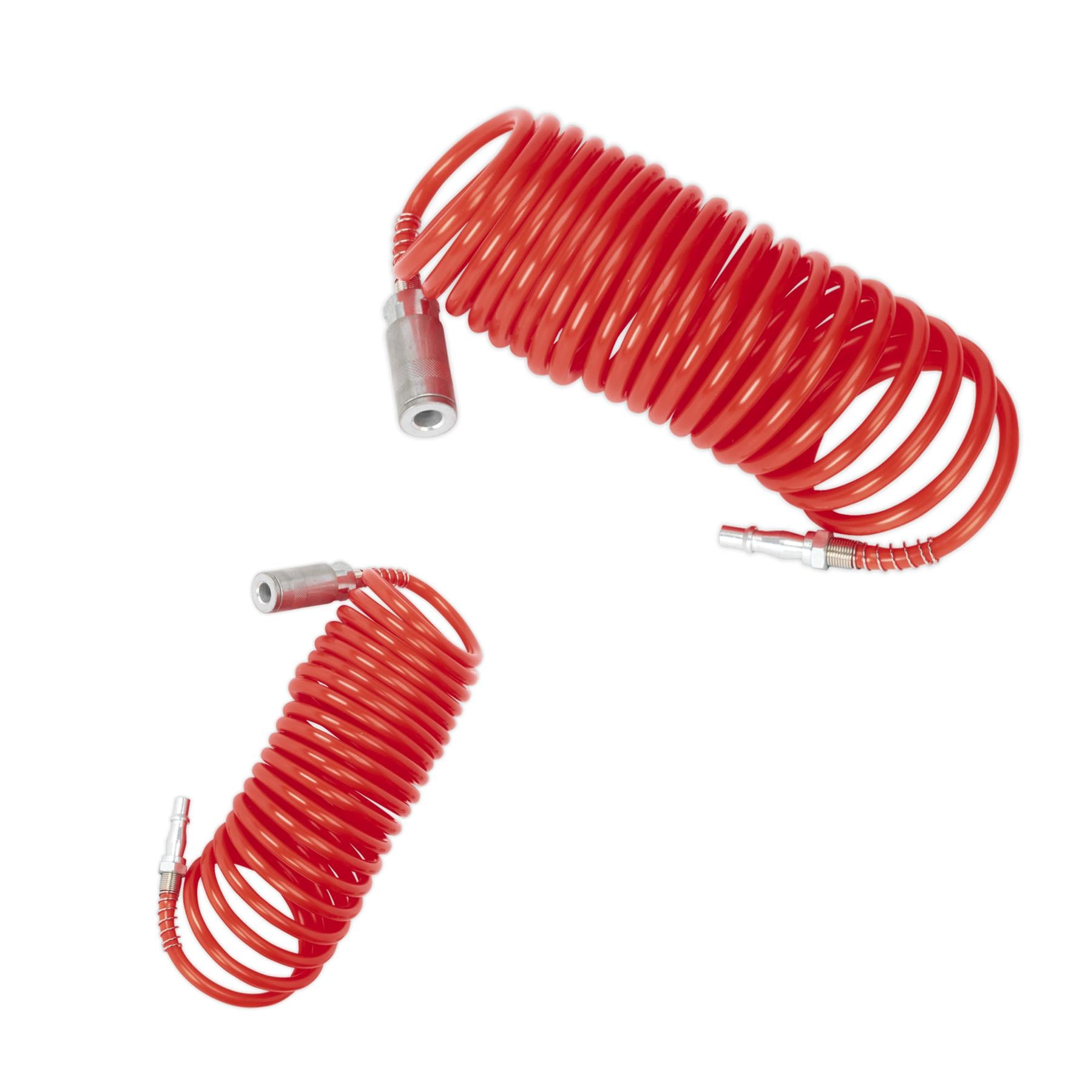 Sealey PE Coiled Air Hose 5m x Ø5mm with Couplings