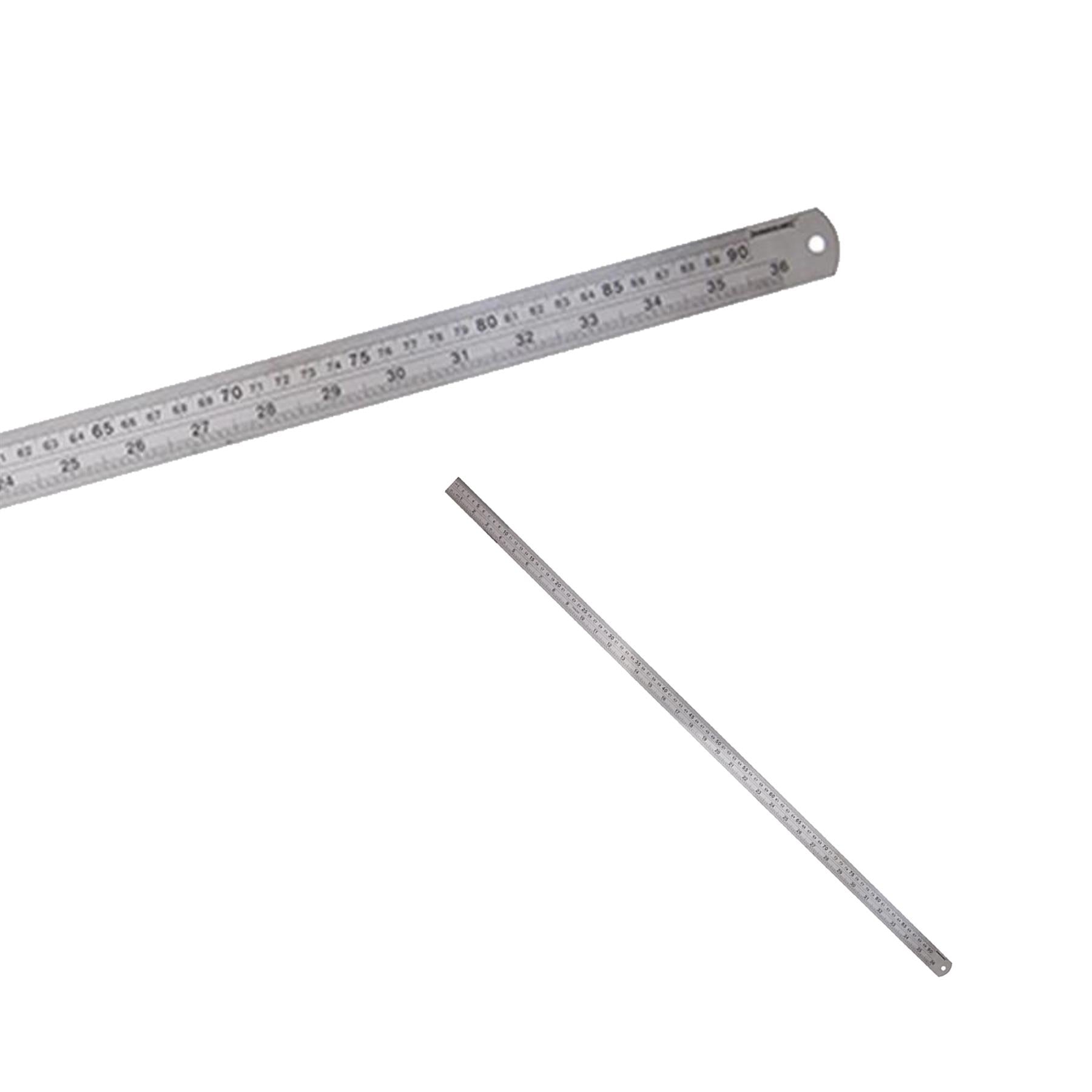 Precision Stainless Steel Rule Clear Etched Markings Inc Storage Sleeve 900mm Measure Measuring