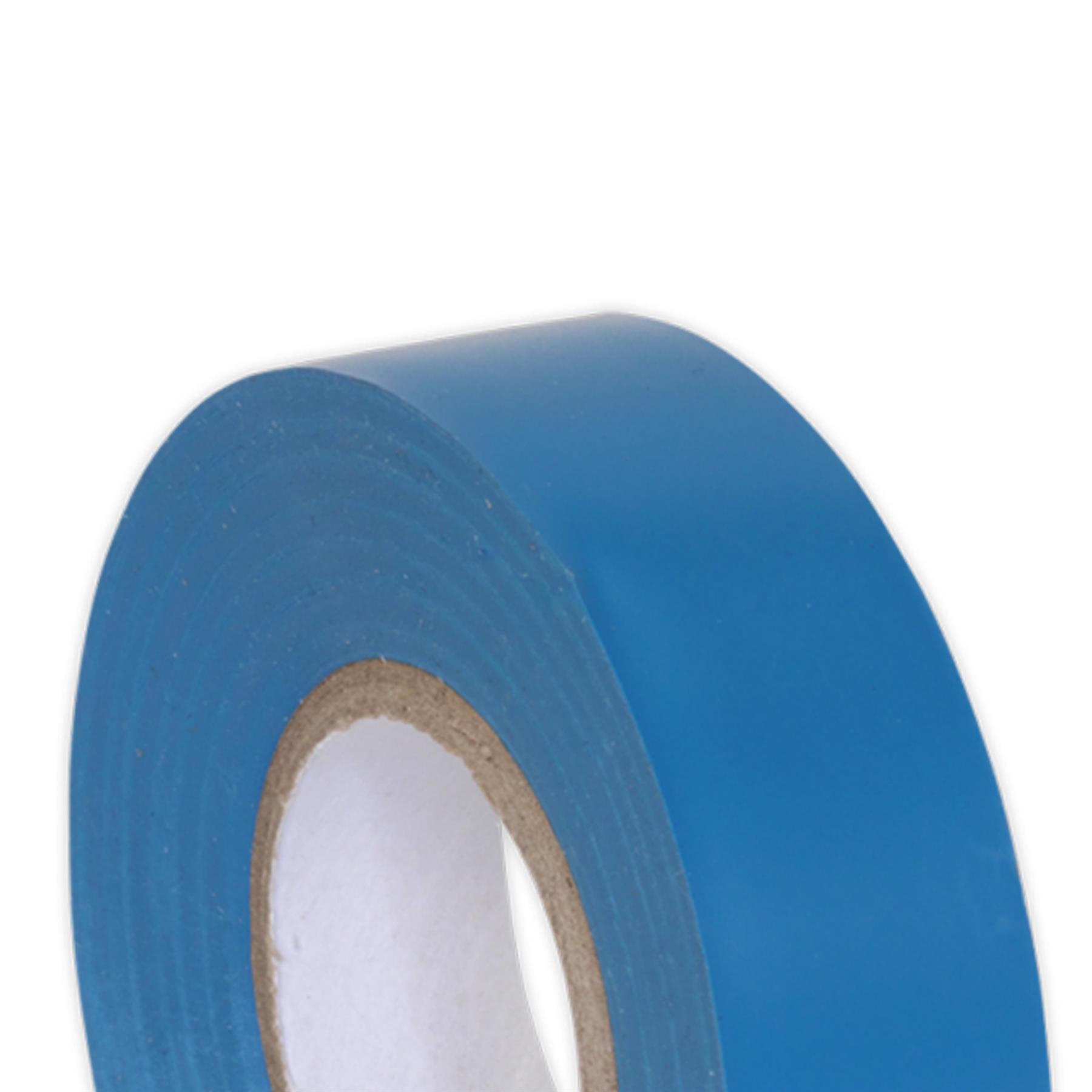 Sealey PVC Insulating Tape 19mm x 20m Blue Pack of 10