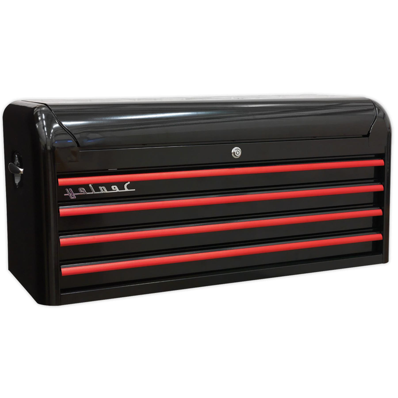Sealey Topchest 4 Drawer Retro Style-Black//Red Anodised Draw Pulls