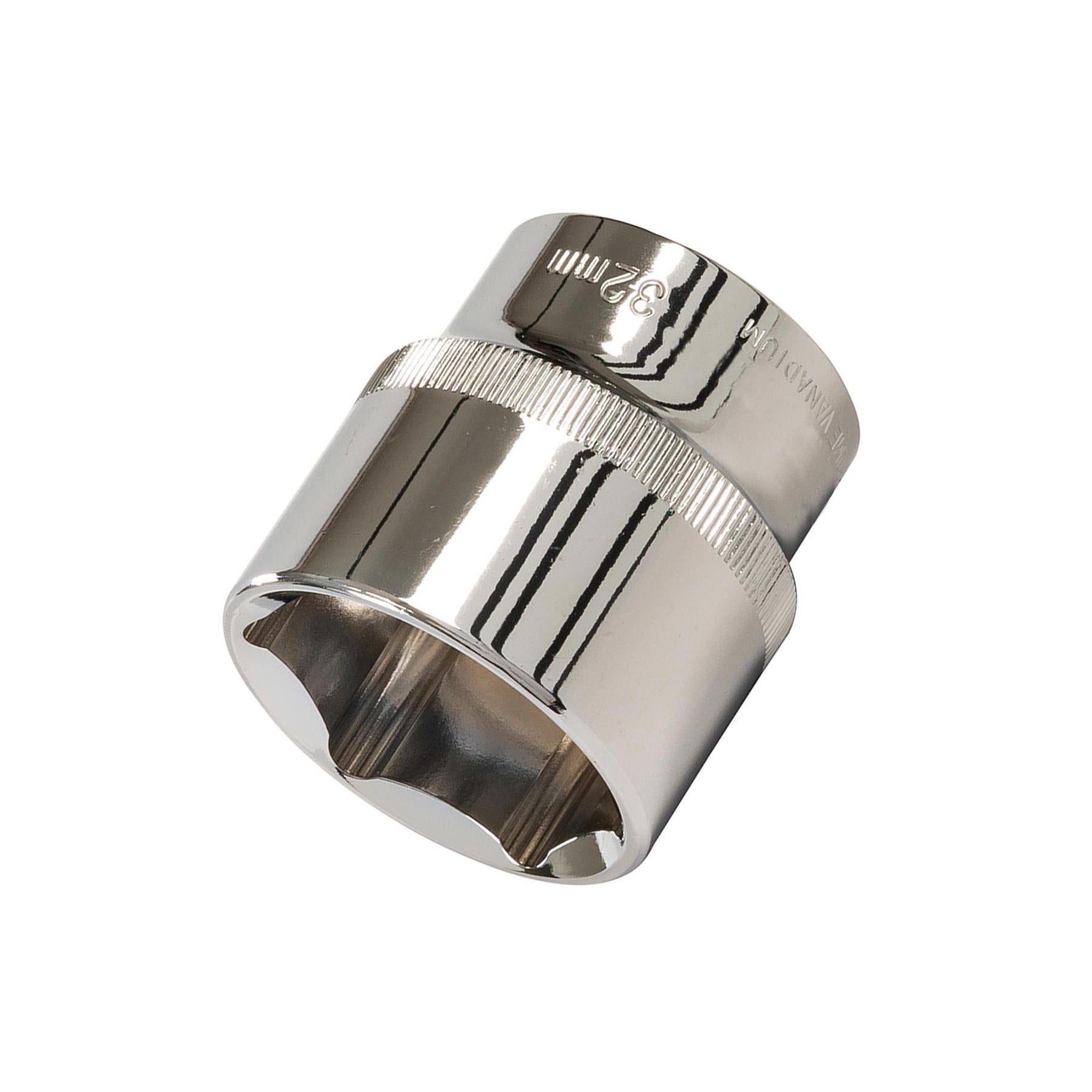 Socket 1/2" Drive Metric Hex Square 32mm Individual Hex Polished Crv Quality