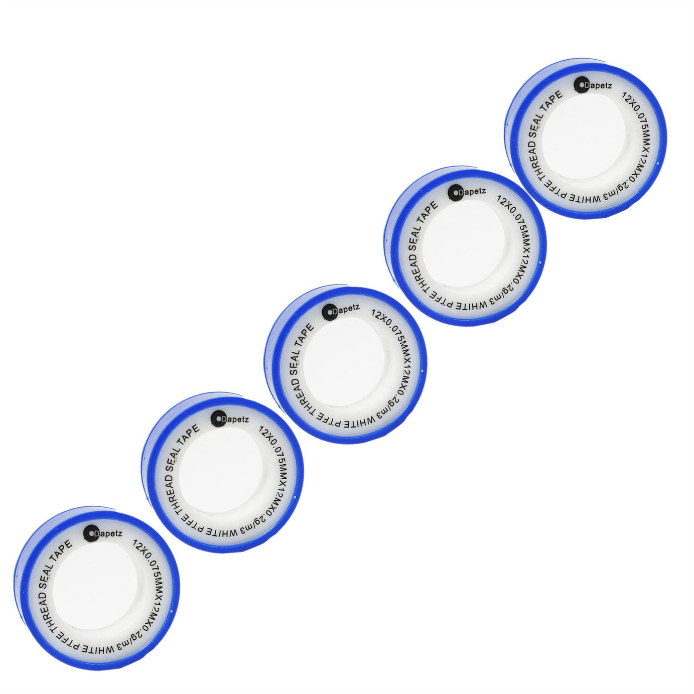 5 x PTFE Tape Water for Thread Seal White Teflon Tape 12mm x 12m