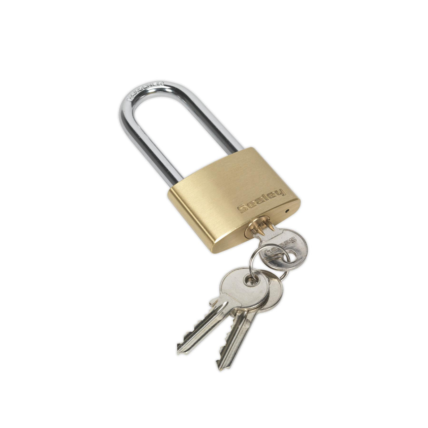 Sealey Brass Body Padlock Long Shackle 50mm