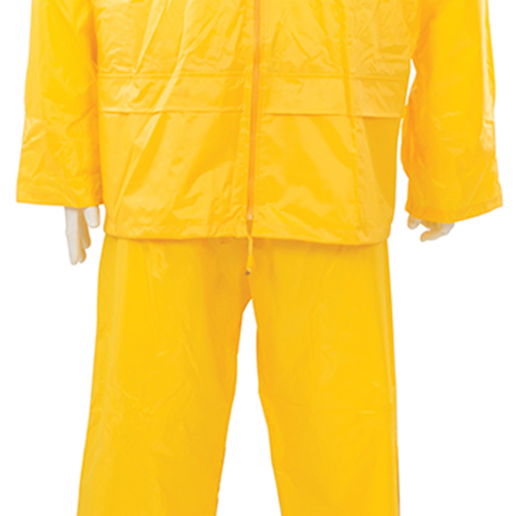 2Pce Rain Suit Yellow M 72cm - 126cm (28 - 50") Includes Hood With Neck Cord