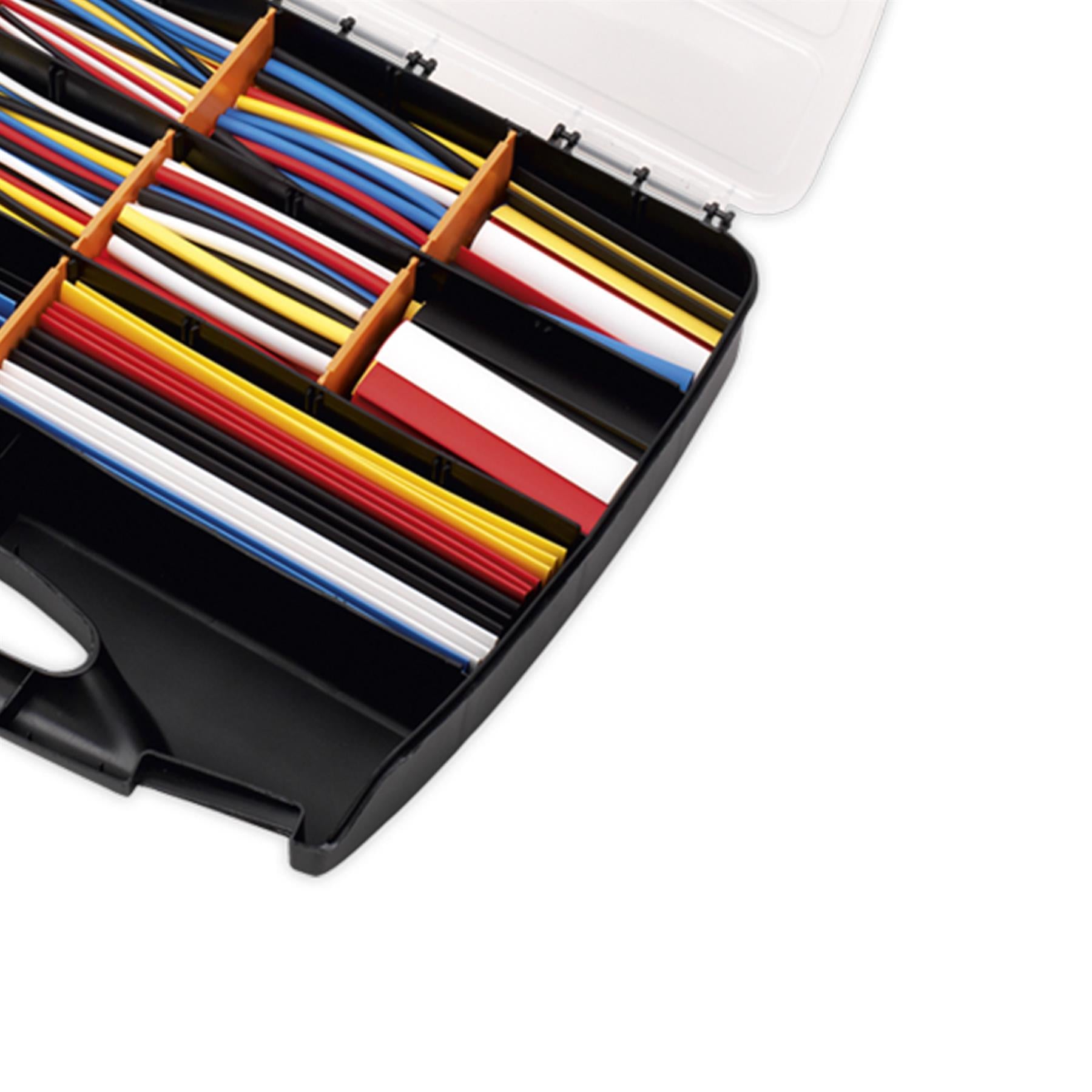 Sealey Heat Shrink Tubing Asstmt 590pc Mix Colours 50,100,150&200mm