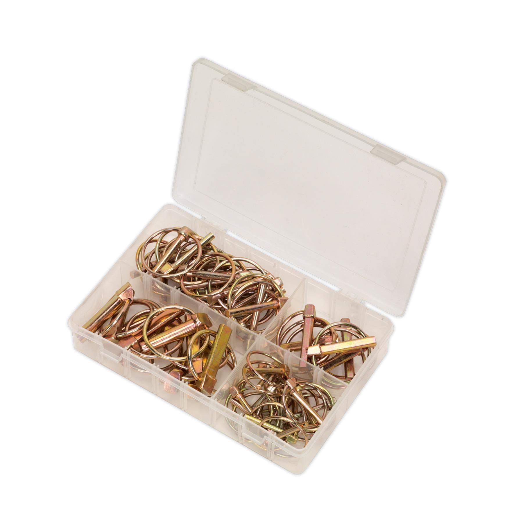 Sealey 50pc Lynch Pin ( Linchpin ) Locking Pin Clip Assortment Set Metric