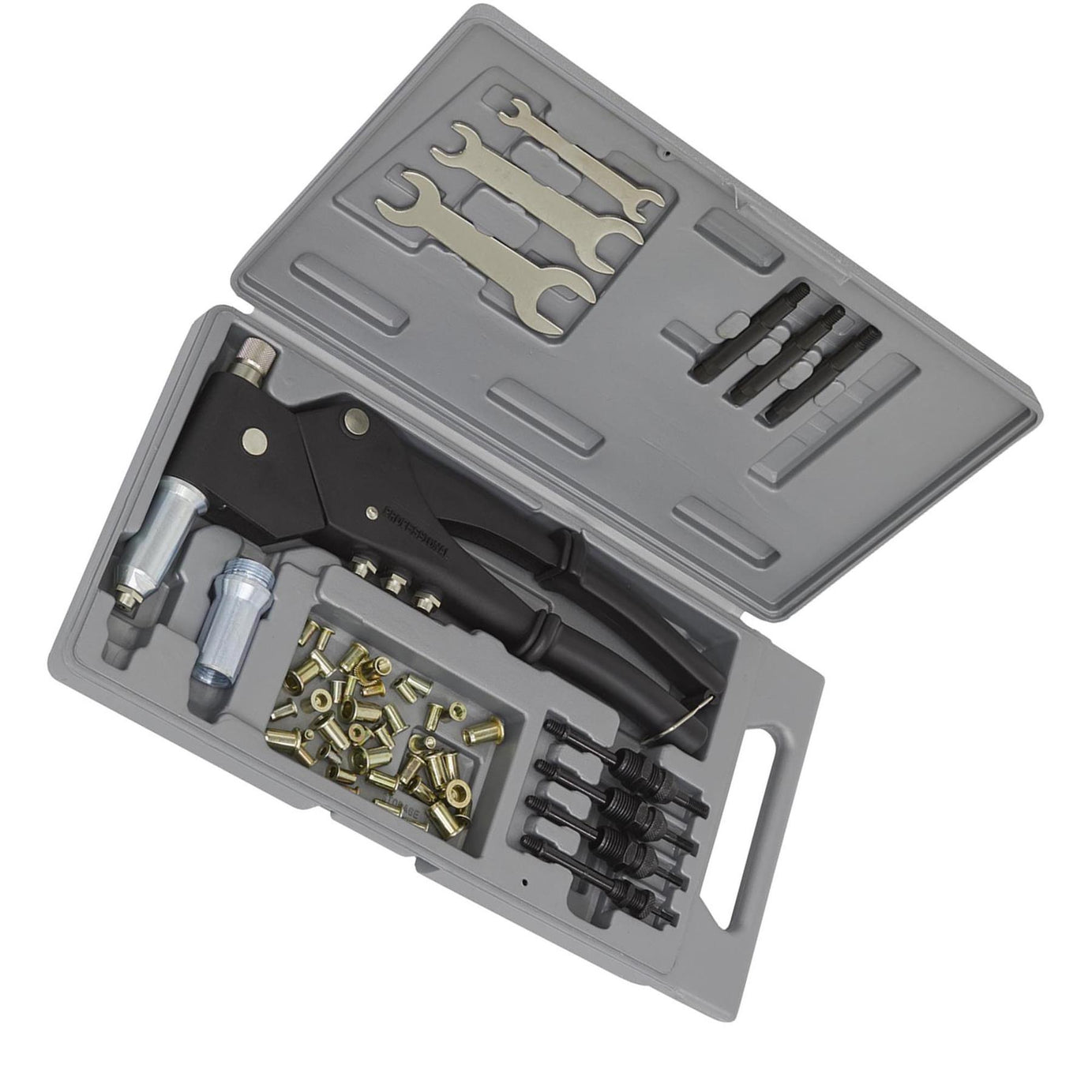 Sealey Blind Nut & Stud Riveting Kit Rivet Rivetner Rivnut Gun Mandrels