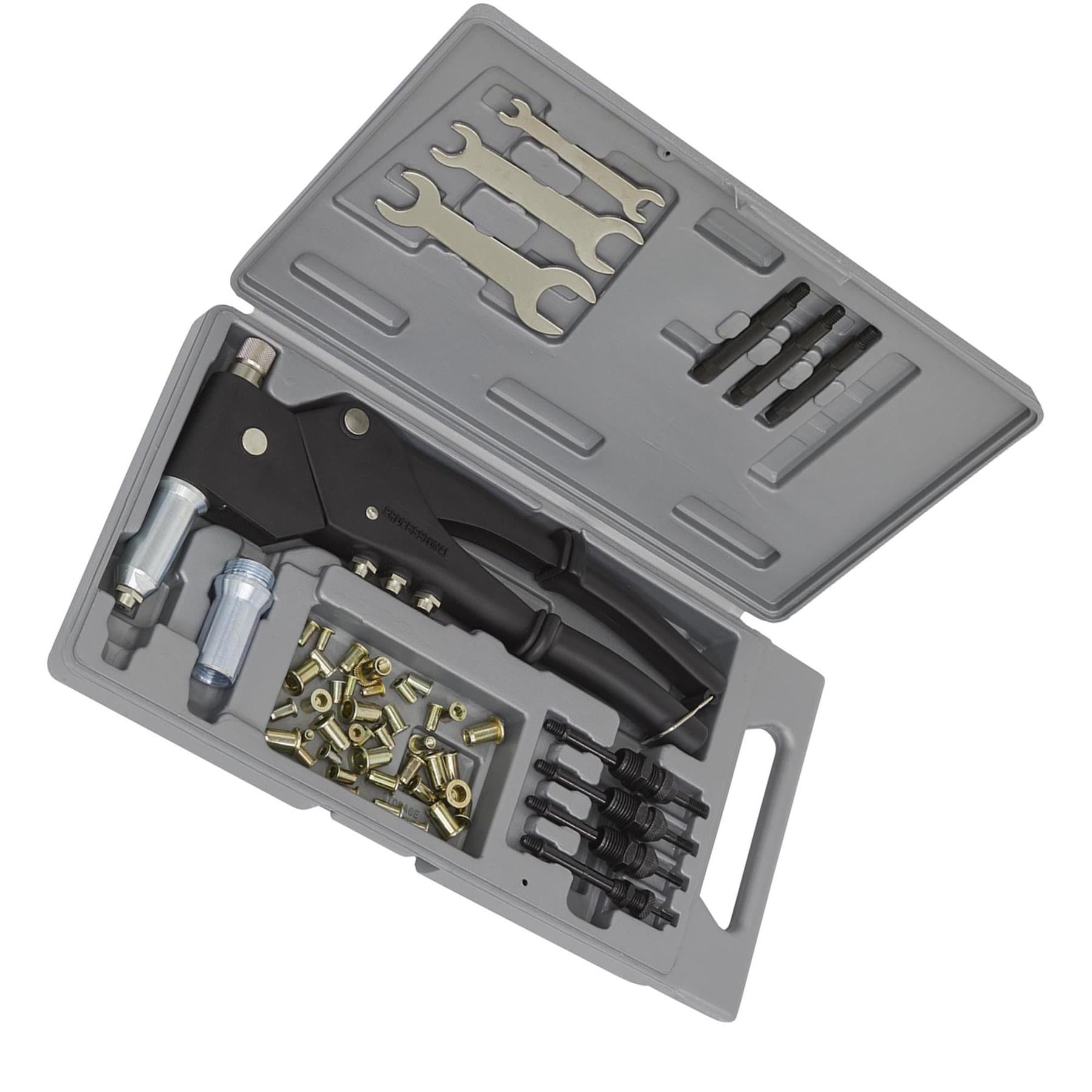 Sealey Blind Nut & Stud Riveting Kit Rivet Rivetner Rivnut Gun Mandrels