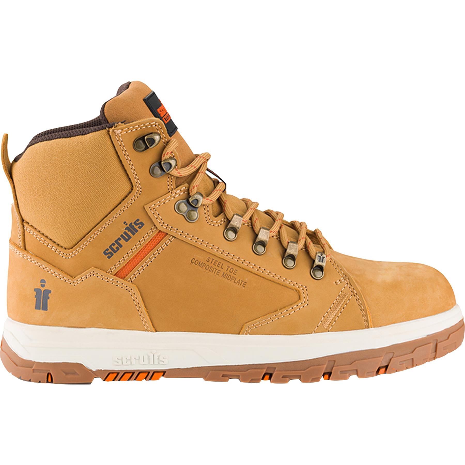 Scruffs Nevis Safety Boot Tan Size 10 / 44 Slip Resistant For Safe working.