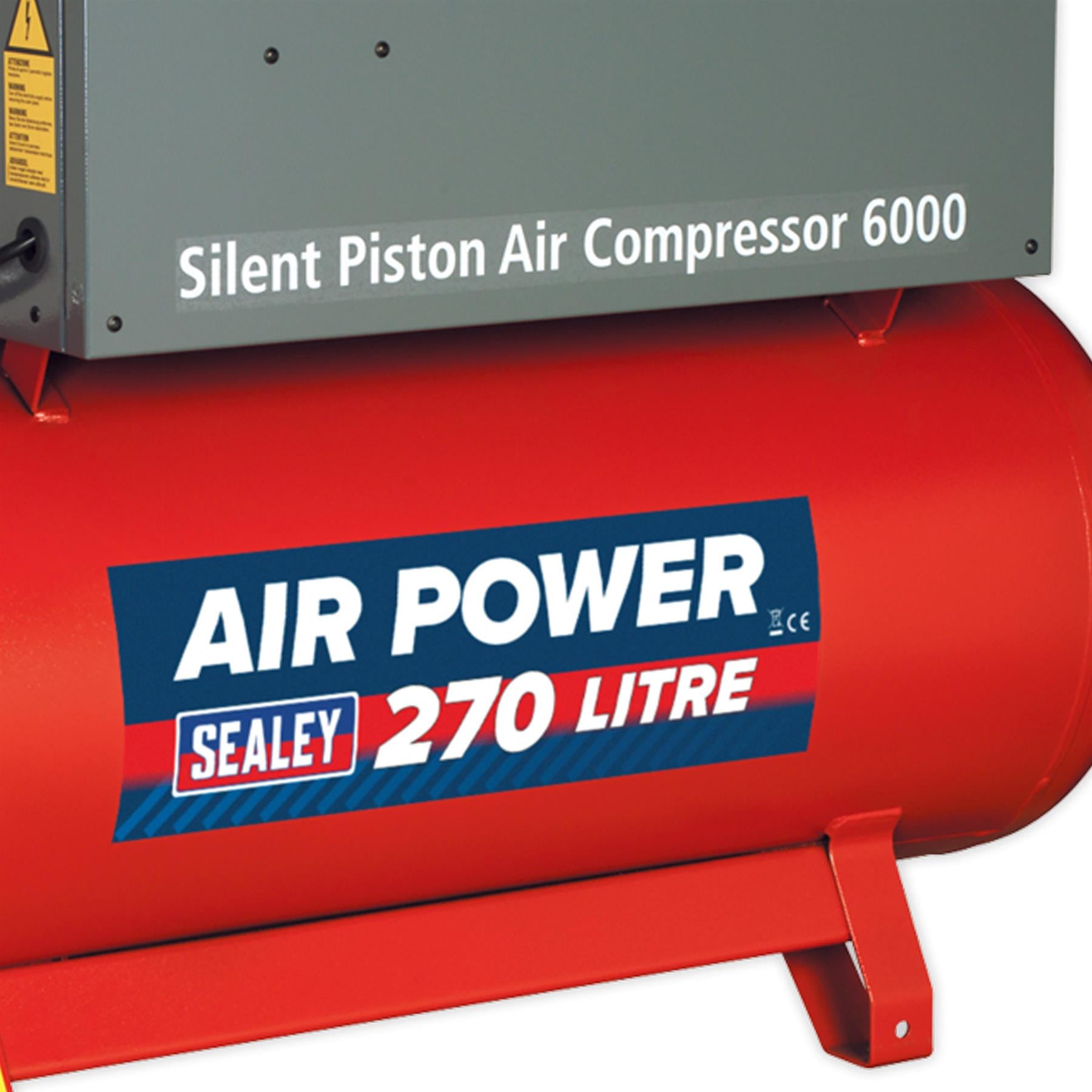 Sealey Compressor 270L Belt Drive 5.5hp 3ph 2-Stage Low Noise