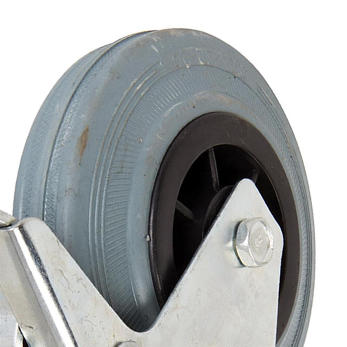 Heavy Duty 125mm Rubber Swivel Castor Wheels Trolley Caster Brake Cyan