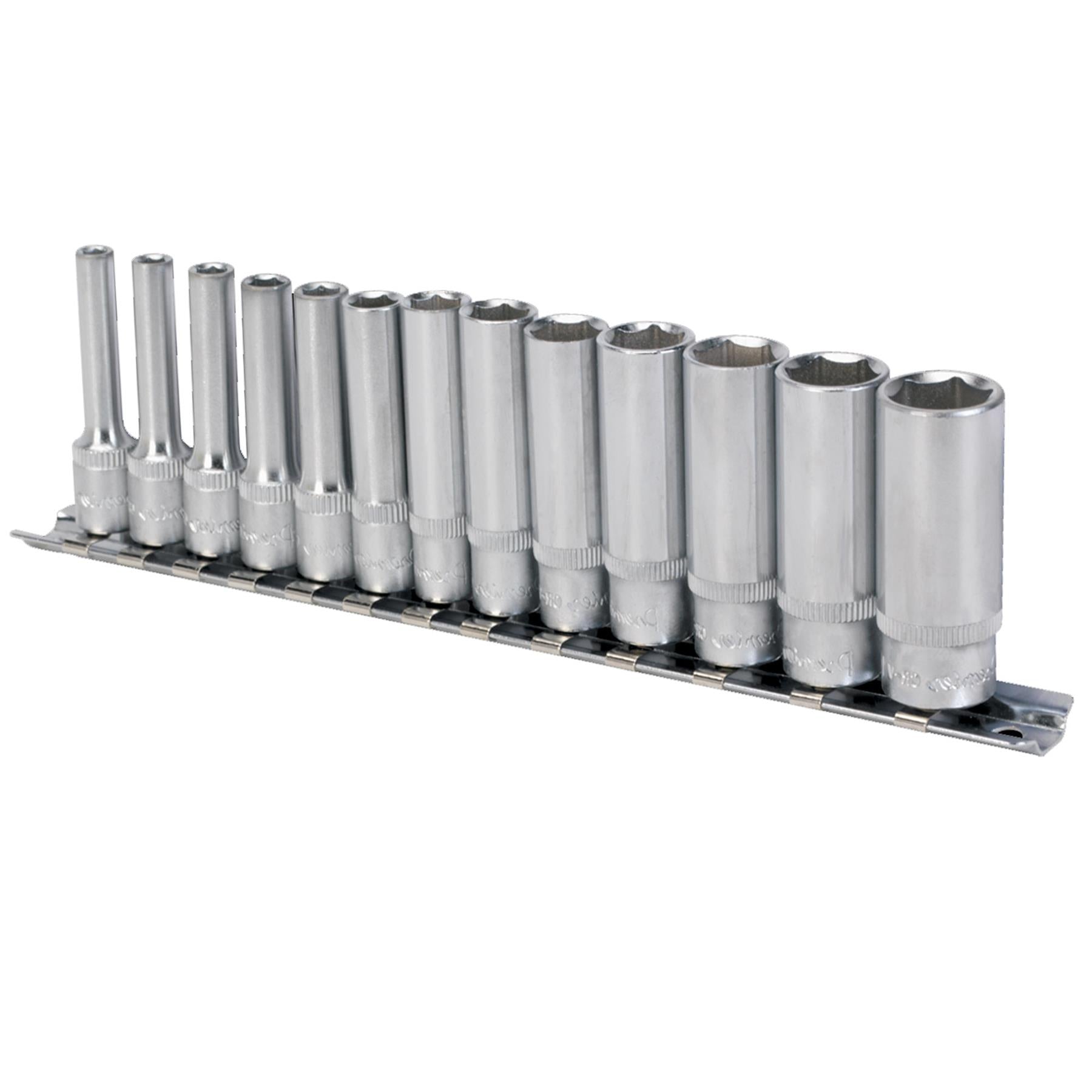 Sealey Socket Set 13pc 1/4"Sq Drive 6pt Deep WallDrive Metric