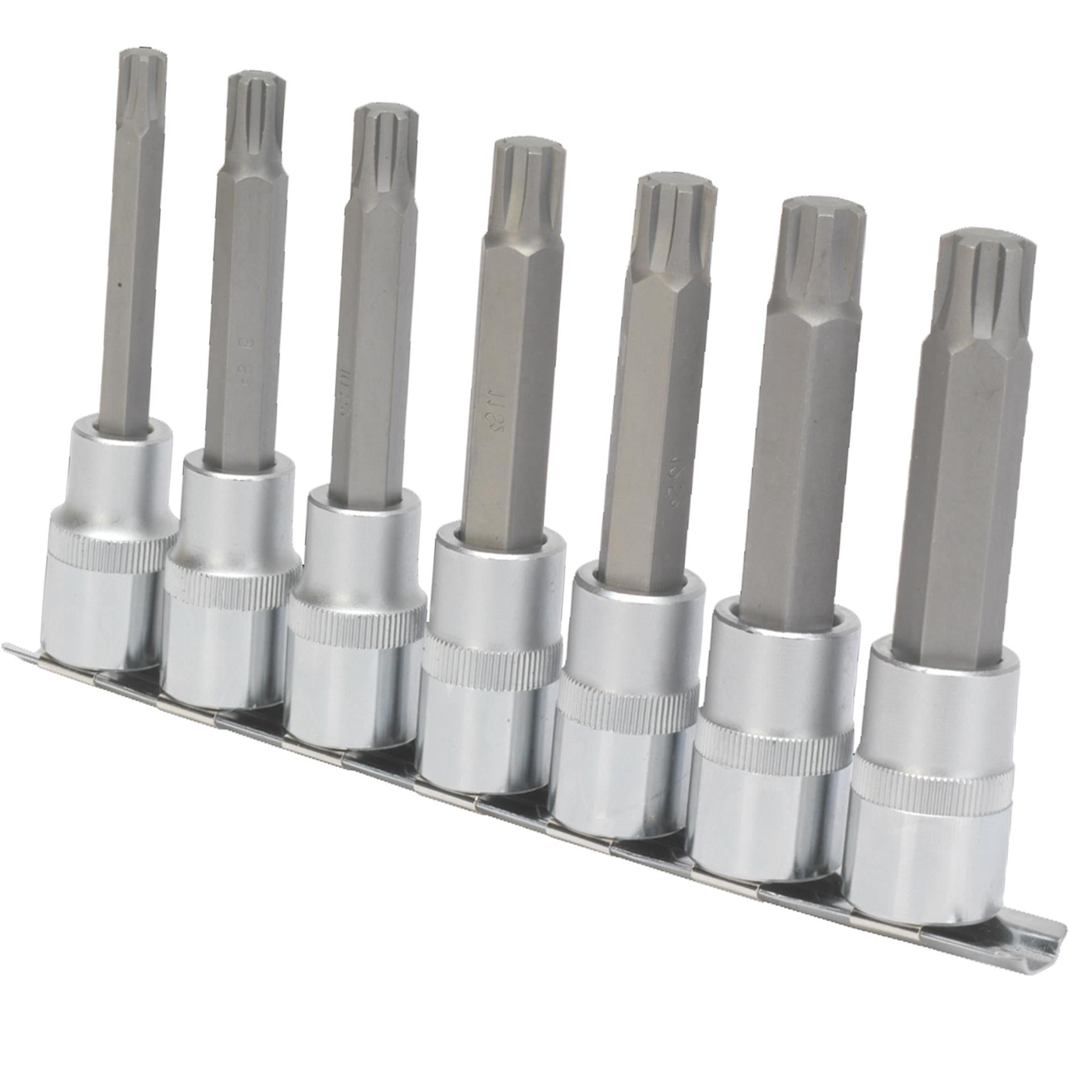 Sealey Ribe Socket Bit Set 7pc 1/2"Sq Drive 100mm