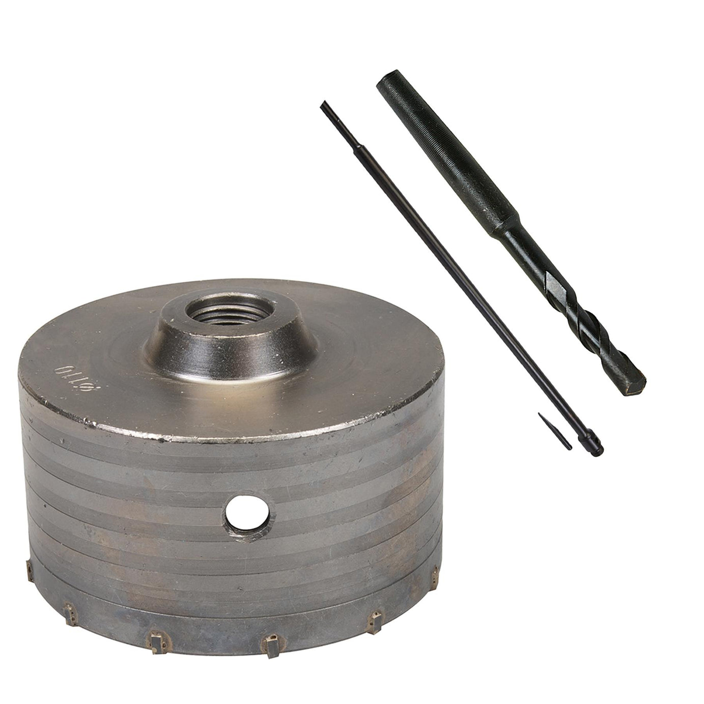 TCT Core Drill Bit 110mm Hole Saw Masonry Stone Brick SDS Plus 1100mm Shaft Pilot