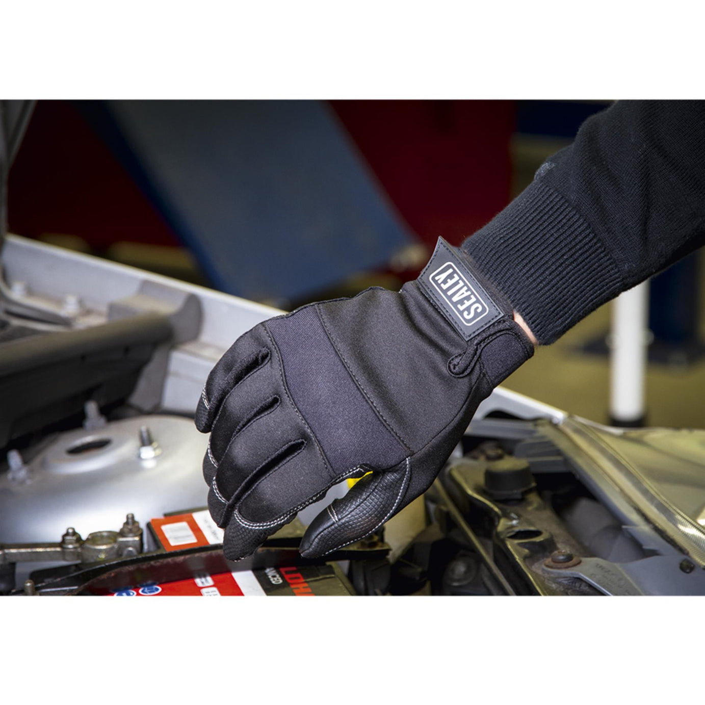 Sealey Mechanic's Gloves Light Palm Tactouch - Large