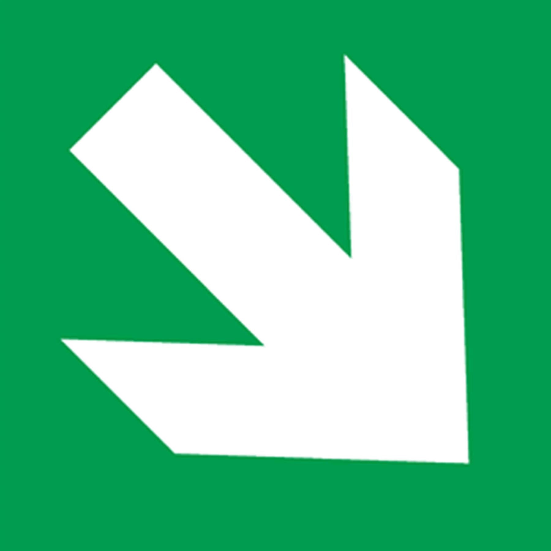 Safe Conditions Safety Sign - Fire Exit (Down Right) - Self-Adhesive Vinyl