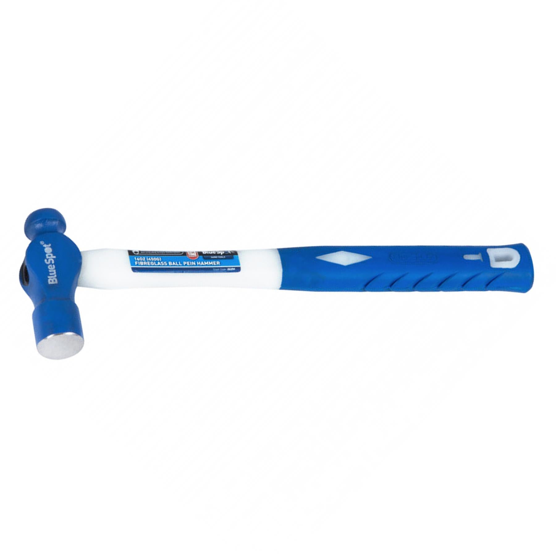 BlueSpot 16oz Claw Hammer Fibreglass Rubber Grip Handel Hardened Steel Head